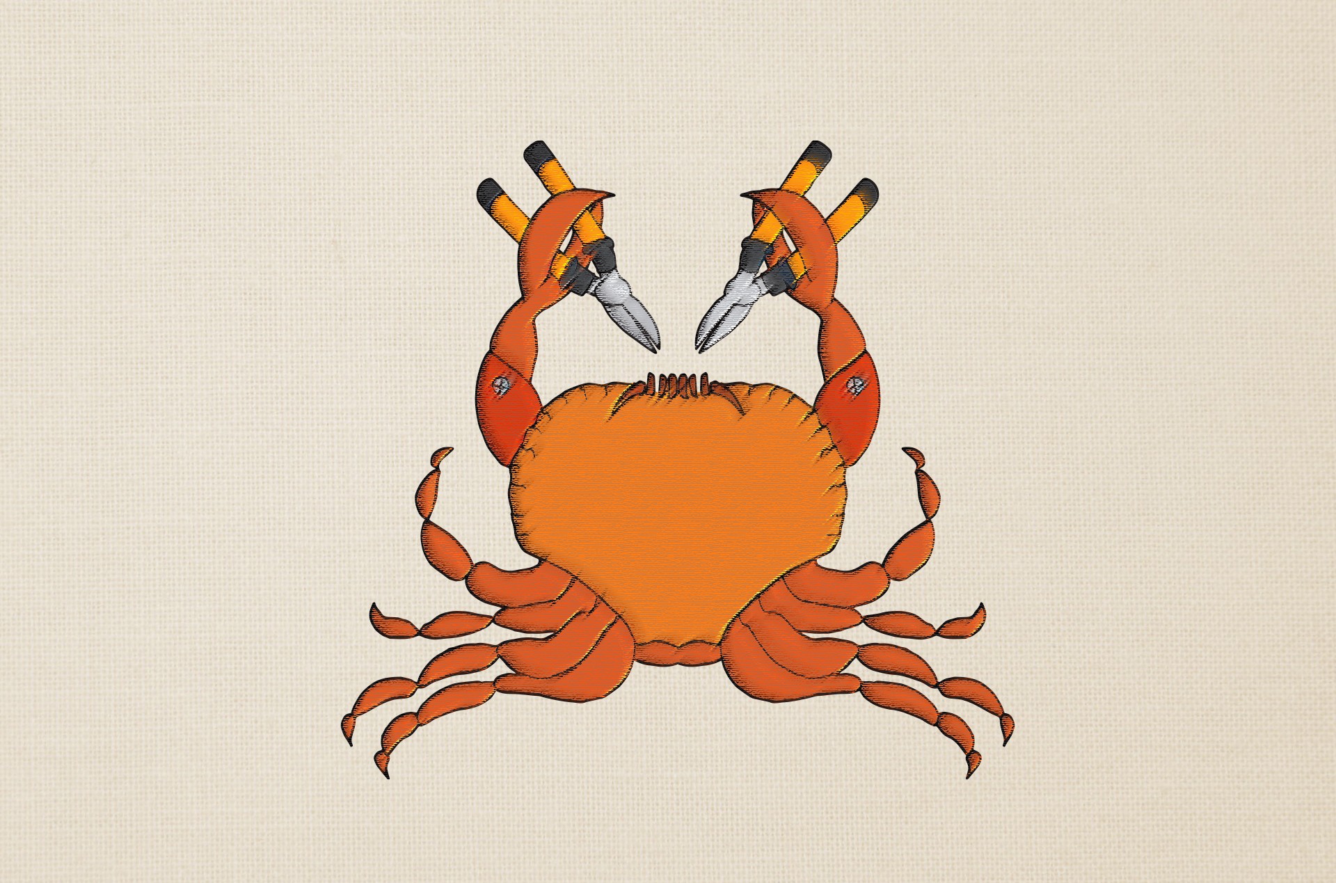 Crabs Artwork Tools Simple Background 1920x1269