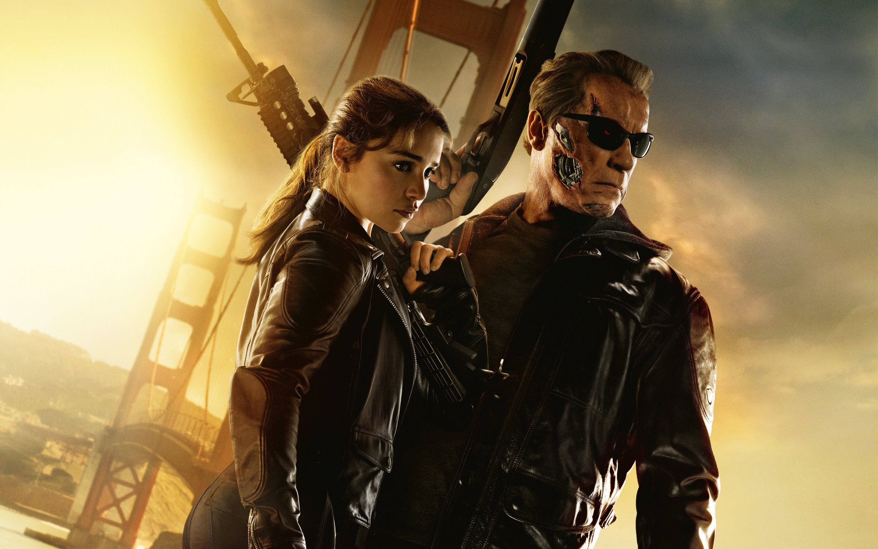 Terminator Terminator Genisys Emilia Clarke Arnold Schwarzenegger Movies 2880x1800