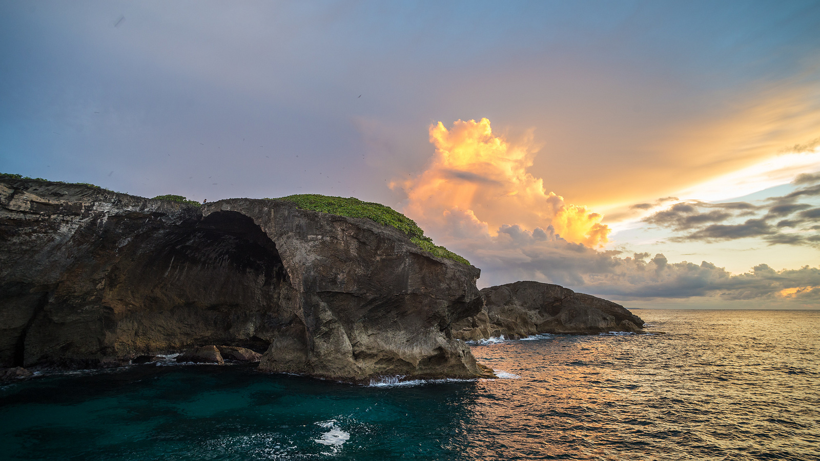 Earth Coastline Rock Ocean Sea Puerto Rico Cloud Sun Sunset Horizon 1600x900