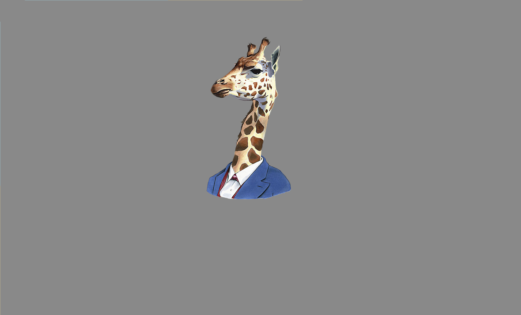Giraffes Gentleman Minimalism Animals Simple Background 1803x1090