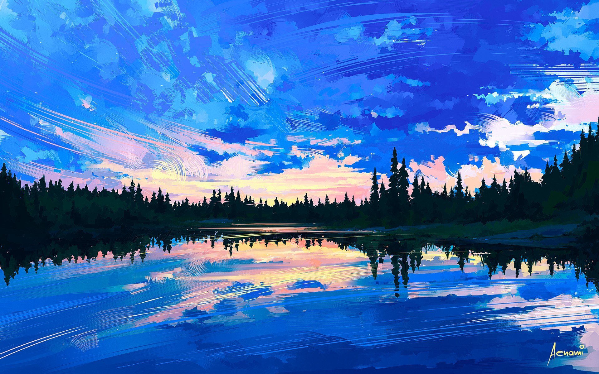Artwork Aenami ArtStation Blue Sky Nature Landscape 1920x1200