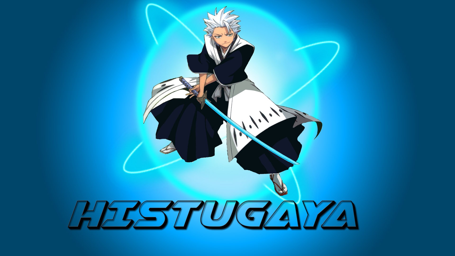 Misspelled Hitsugaya Toshiro Bleach Blue White Hair Anime Boys Cyan Sword 1920x1080