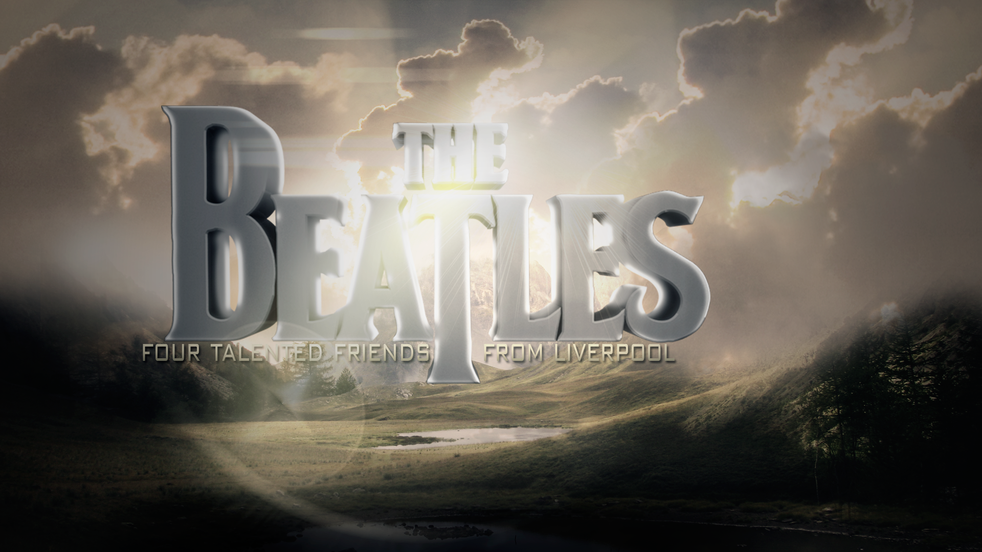 The Beatles Landscape Edited Digital Art Typography 1920x1080