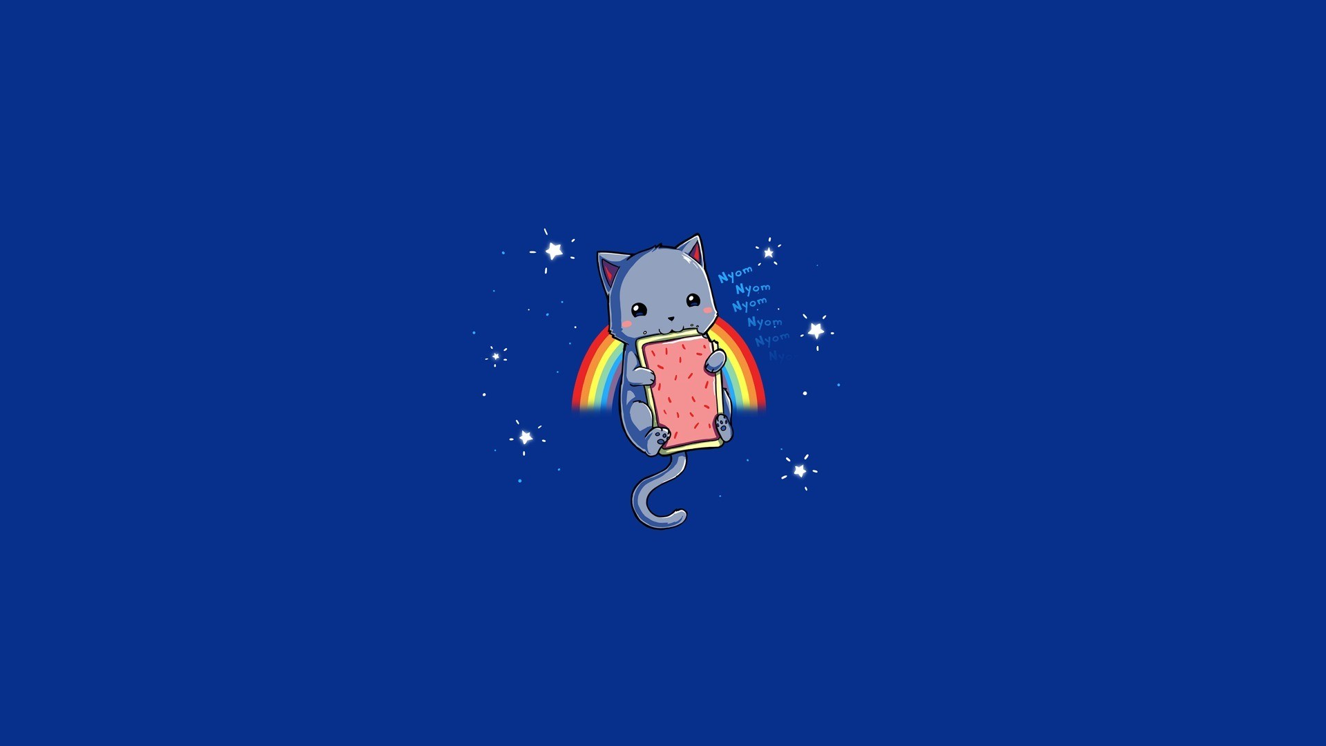 Nyan Cat Rainbow Blue Meme 1920x1080