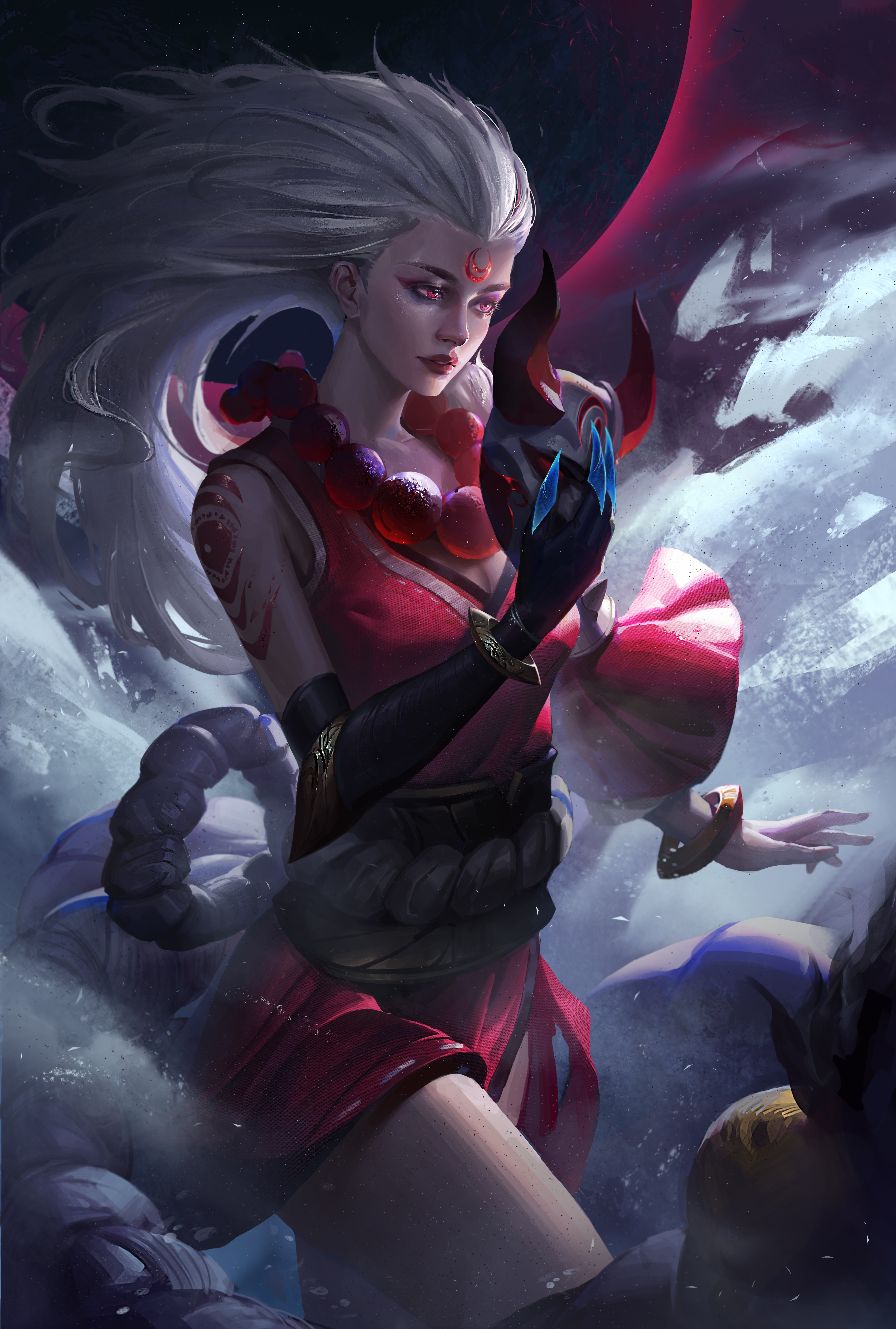 Diana League Of Legends League Of Legends Video Game Characters Video Game Girls Fantasy Girl White  3500x5191