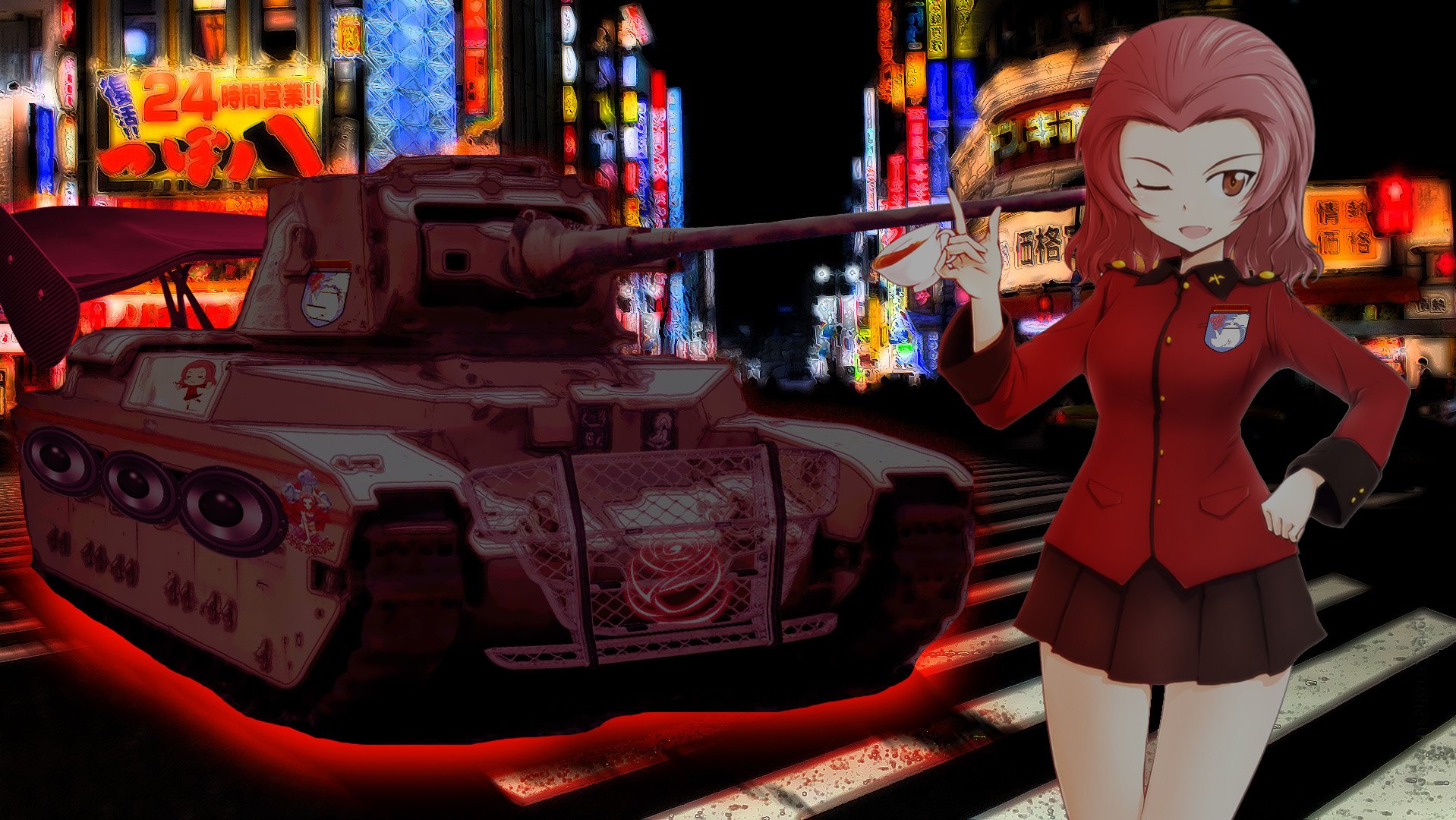 Girls Und Panzer Rosehip Girls Und Panzer Anime Girls Anime Tank Redhead 1918x1080