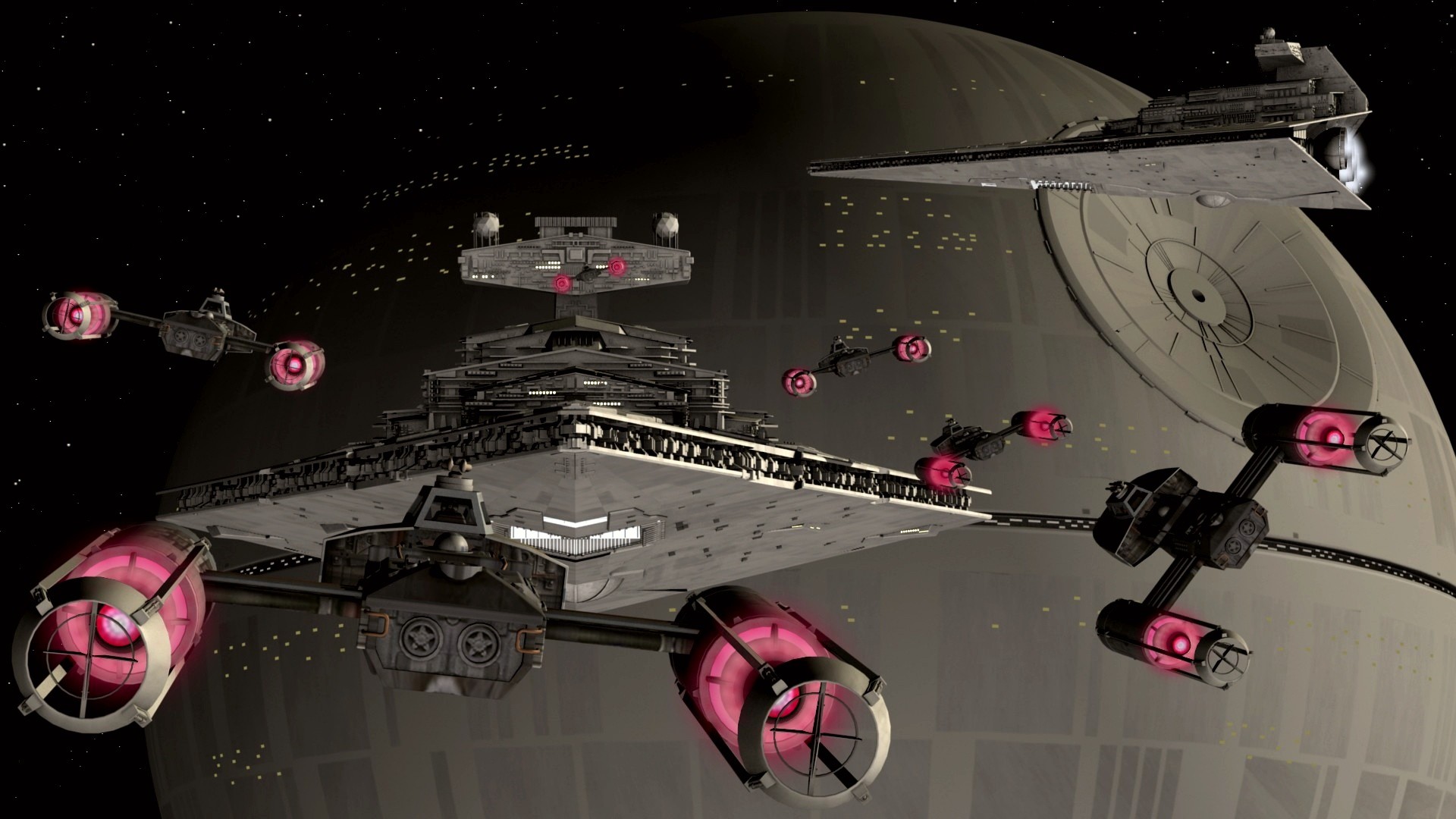 Star Wars Death Star Star Destroyer Y Wing Artwork Star Wars Ships Imperial Forces 1920x1080