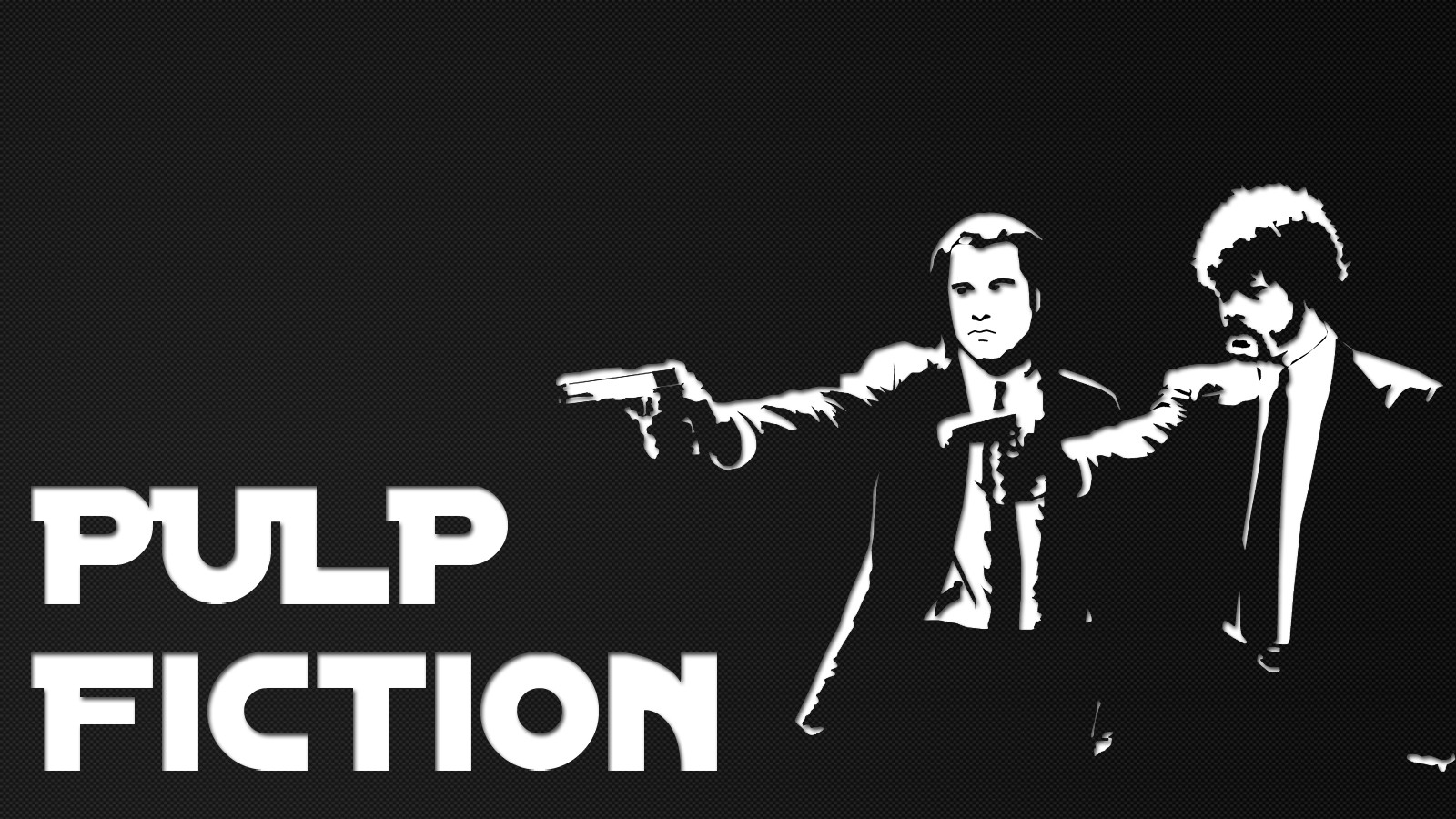 Pulp Fiction Movies Typography Samuel L Jackson John Travolta Gun Artwork Quentin Tarantino 1600x900