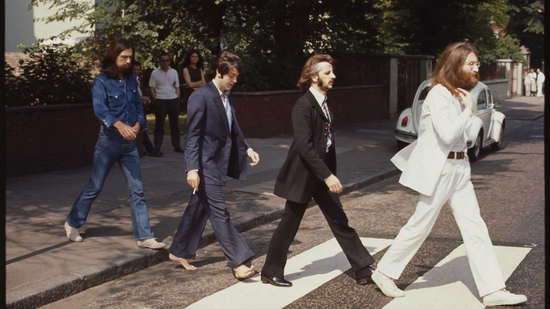 The Beatles Paul McCartney John Lennon George Harrison Ringo Starr Musician Abbey Road Crosswalk 1920x1080