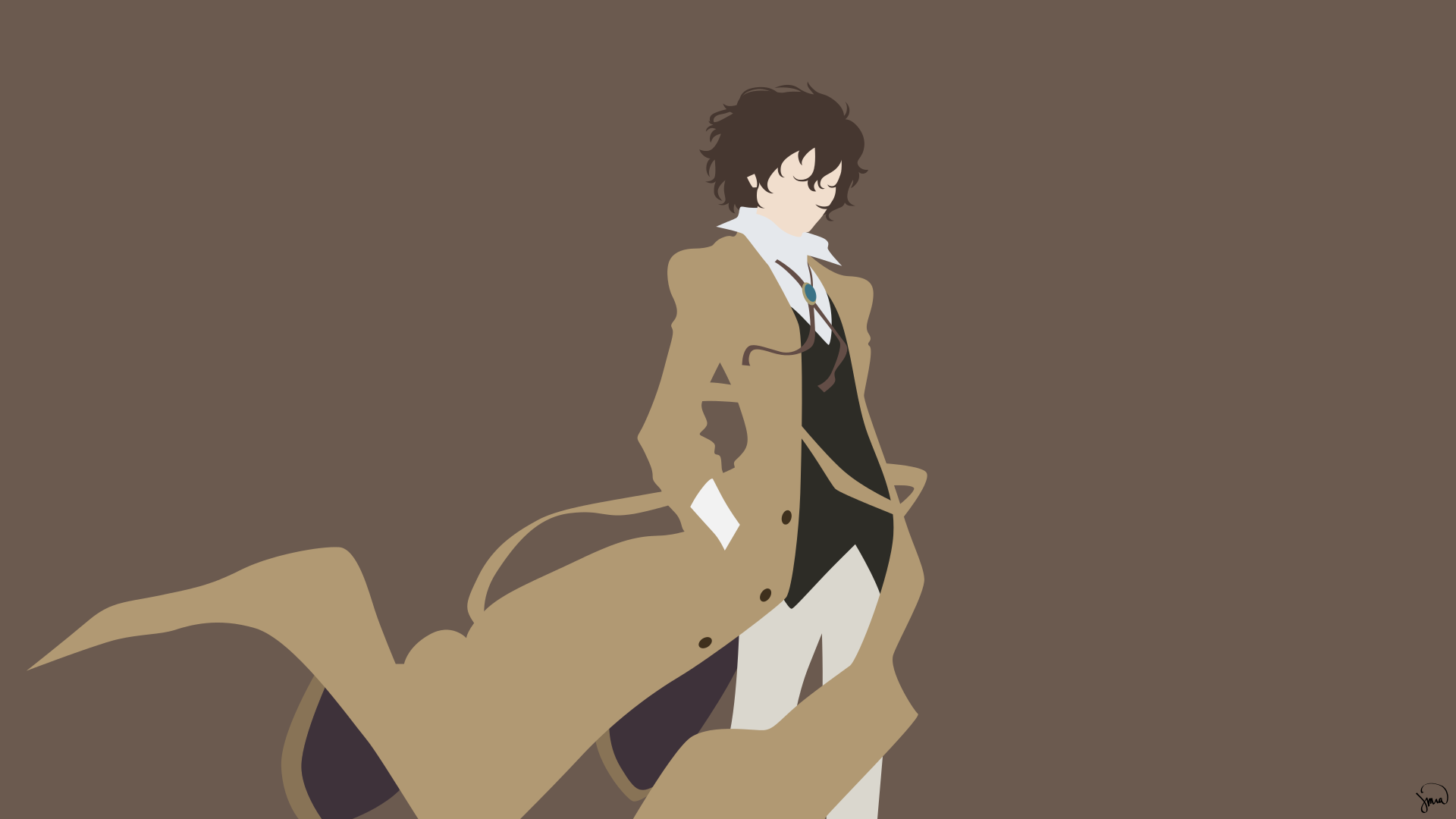 Minimalism Dazai Osamu Bungou Stray Dogs 1920x1080