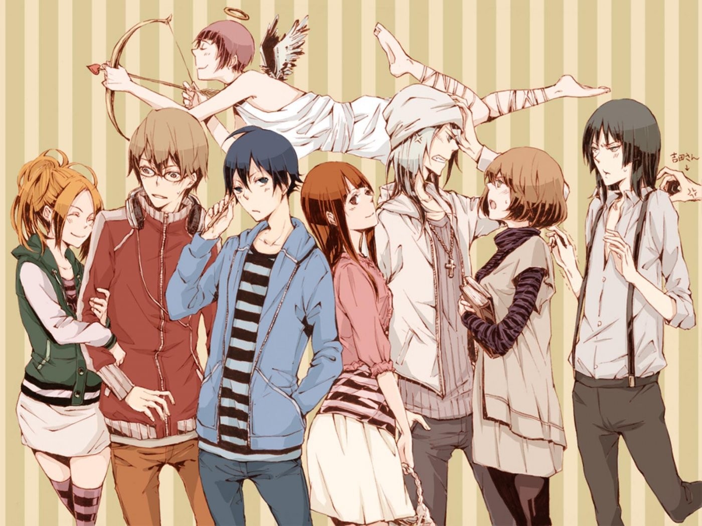 Bakuman Moritaka Mashiro Niizuma Eiji Kazuya Hiramaru Miho Azuki Takagi Akito Kaya Miyoshi Anime 1400x1050