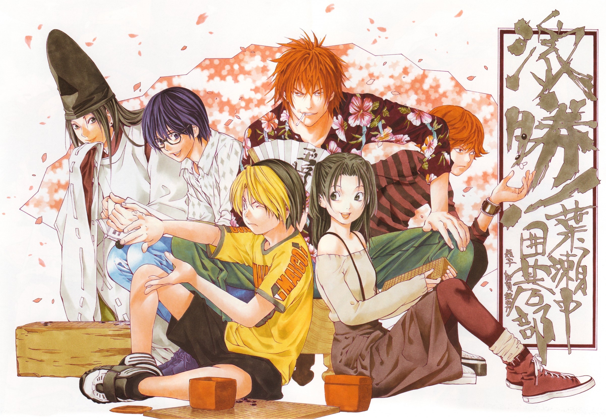 Fujiwara No Sai Hikaru No Go Anime Girls Anime Boys Sitting Hat Blonde 2404x1664