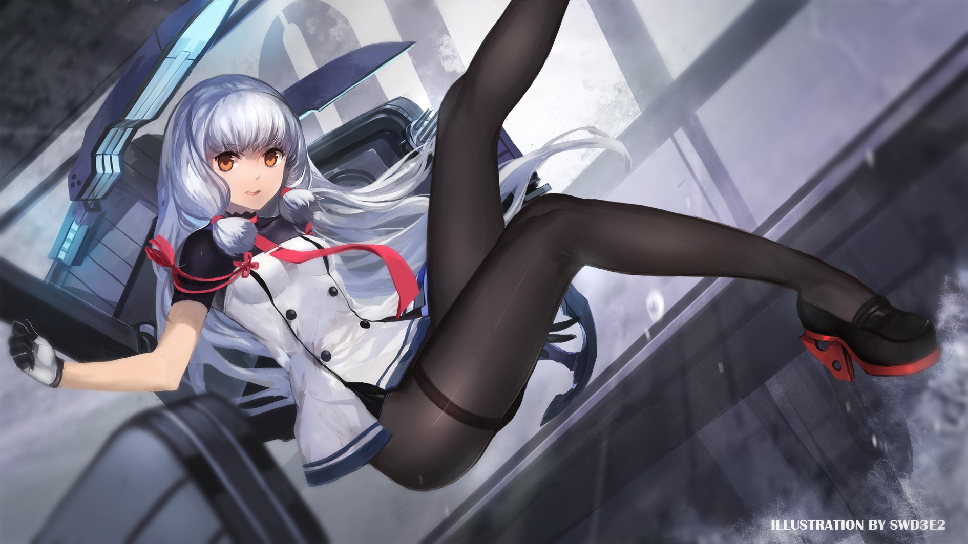 Anime Girls Artwork Silver Hair Kantai Collection Swd3e2 Murakumo KanColle 1890x1063