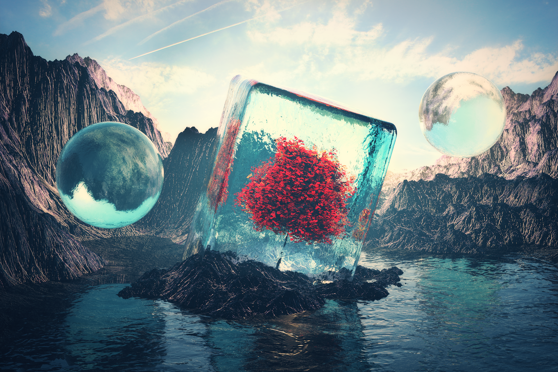 Cinema4D Landscape Nature Abstract Digital Art 3D Abstract Surreal 1920x1280