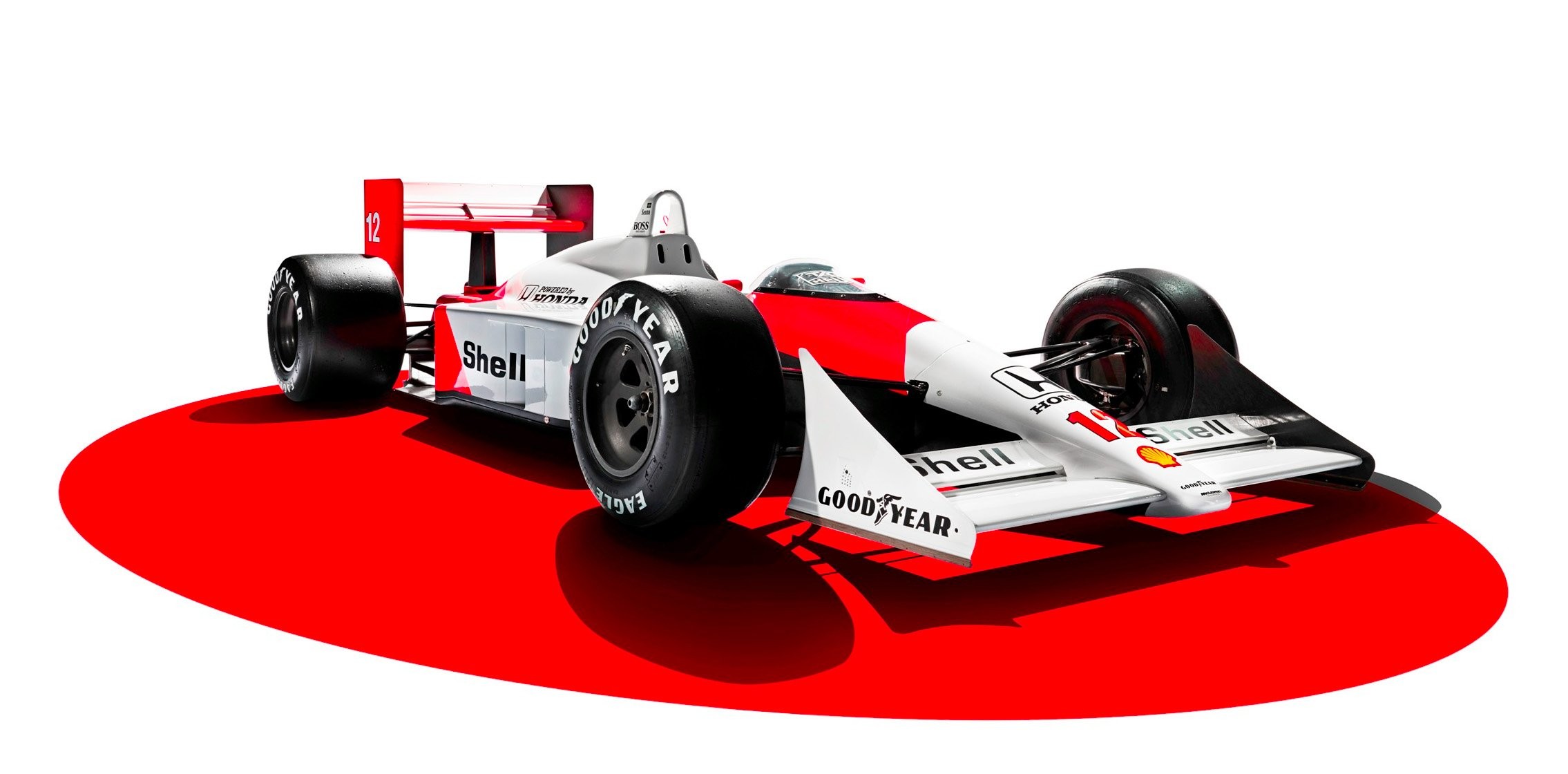 Race Cars Formula 1 Honda CGi Digital Art White Background Ayrton Senna Legends 3D 2270x1120