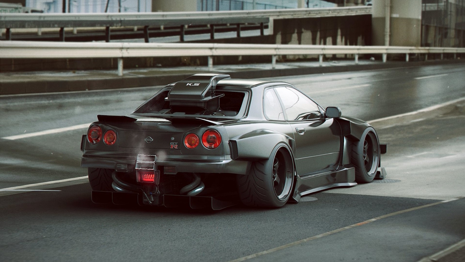 Car Nissan GT R Widebody Lowered 1920x1080