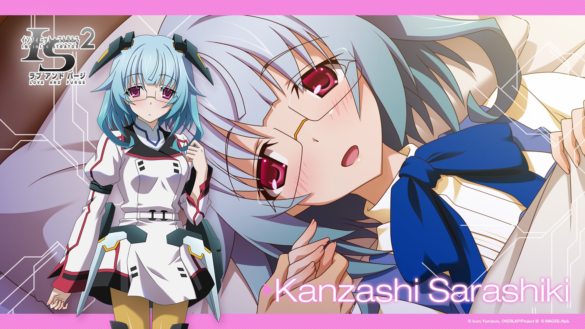 Anime Anime Girls Infinite Stratos School Uniform Sarashiki Kanzashi Glasses Blue Hair Meganekko Cya 1920x1080