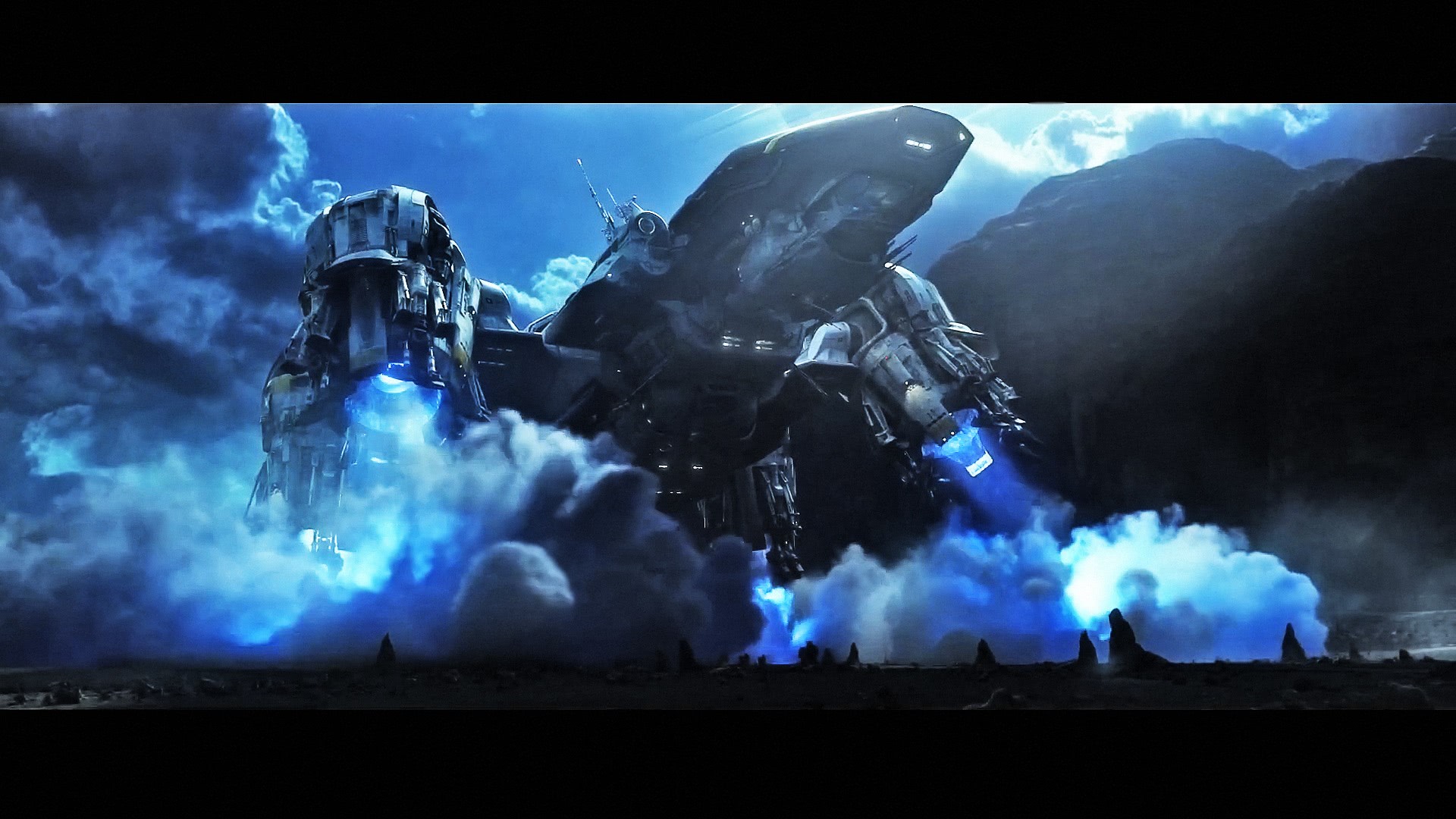 Clouds Prometheus Movies Spaceship Science Fiction 1920x1080