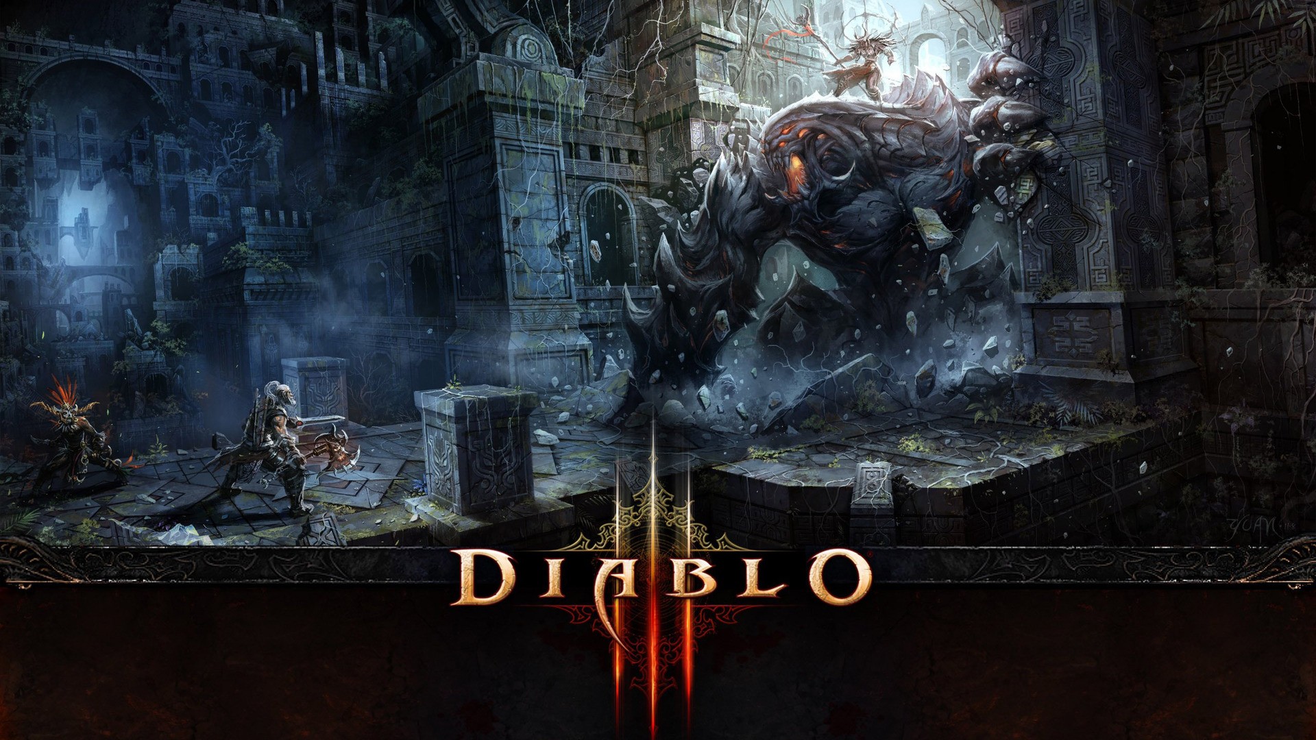 Diablo 3 Reaper Of Souls Diablo Iii Barbarian Diablo Witch Doctor Character Creature Castle 1920x1080