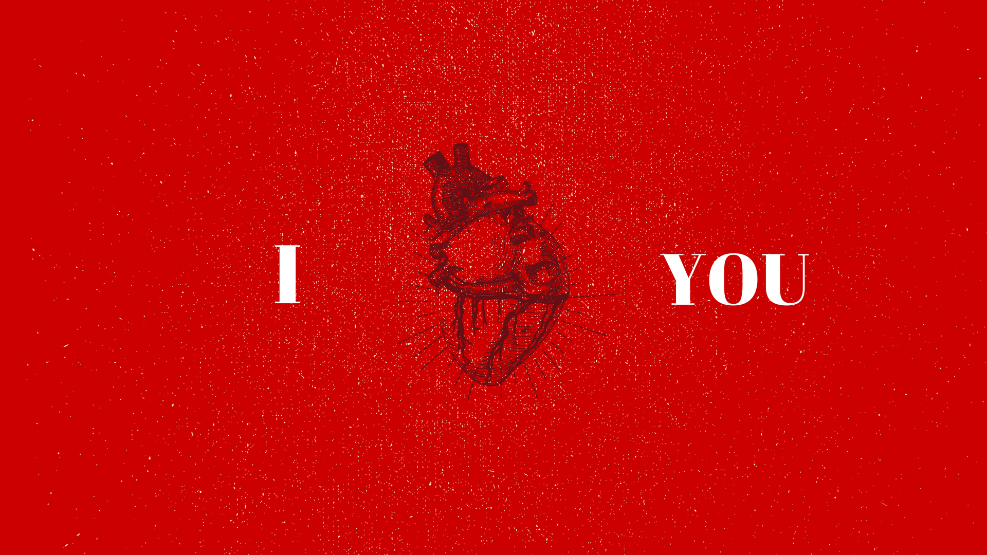 Heart Red Guts Text Love Organs Red Background Typography 1920x1080