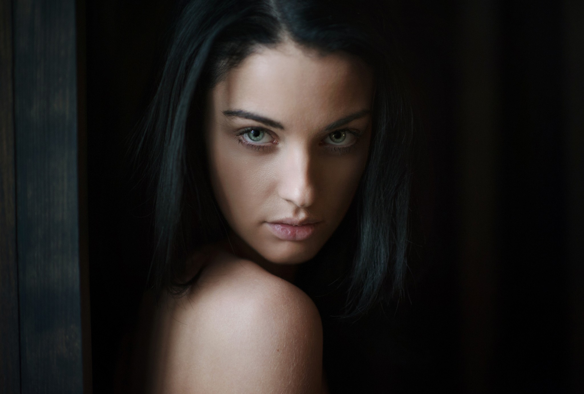Alla Berger Women Model Face Portrait Brunette Green Eyes 2048x1382