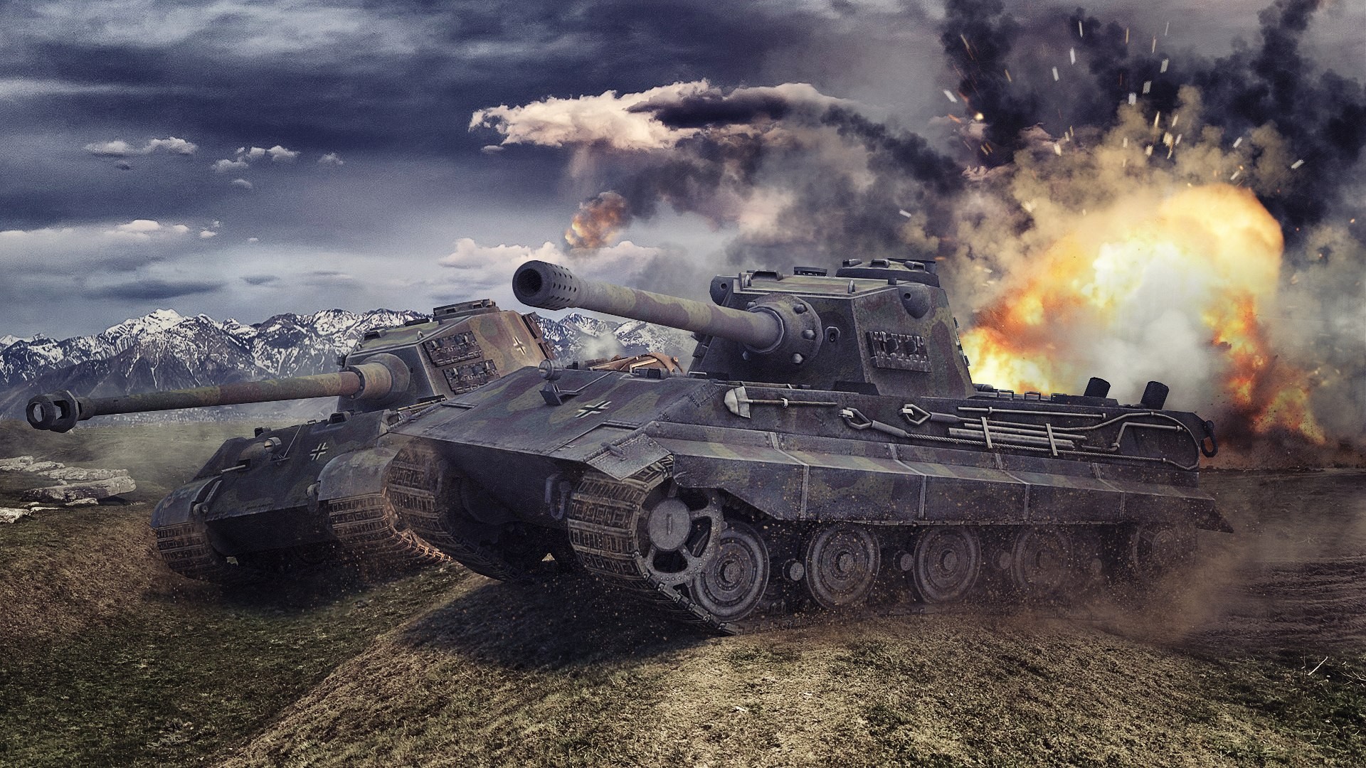 World Of Tanks Tank Wargaming Video Games Tiger Ii E 75 1920x1080