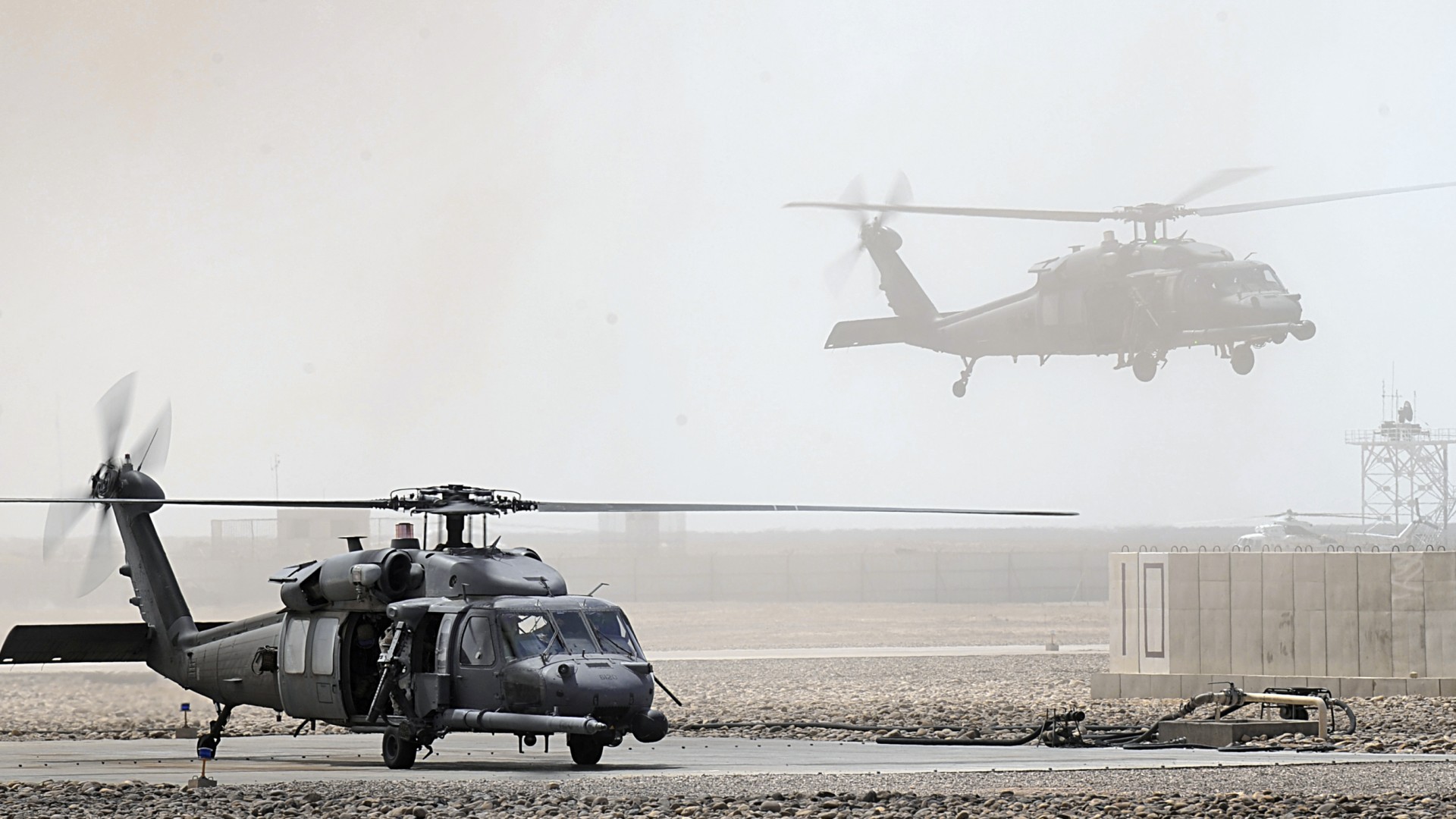 Sikorsky UH 60 Black Hawk Military Base Military Helicopter Helicopters 1920x1080