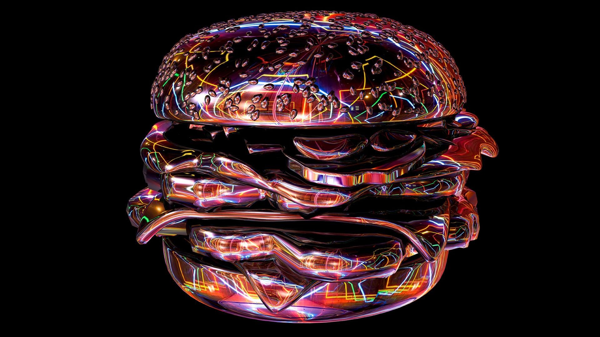 Hamburgers Digital Art Colorful 1920x1080