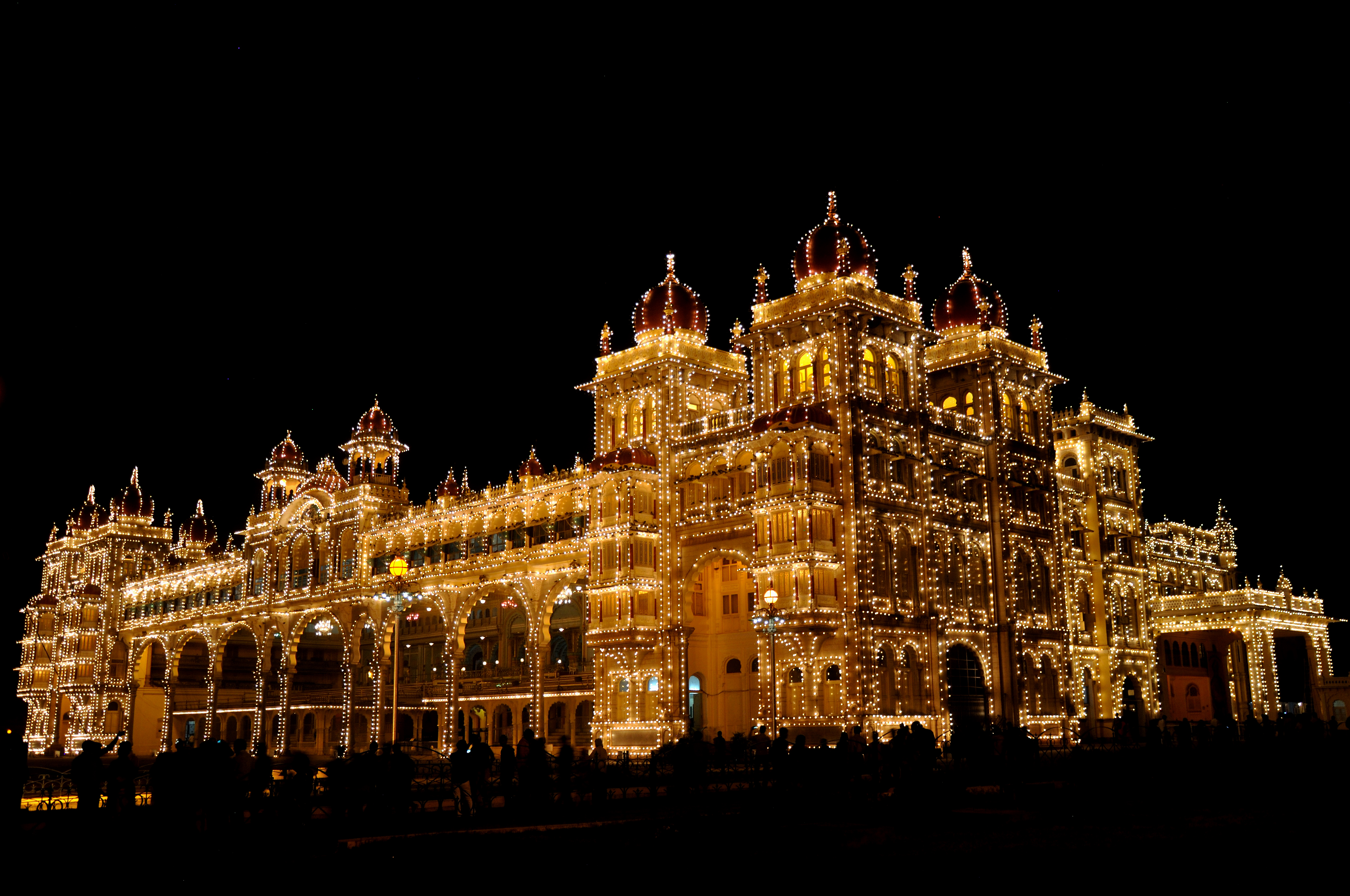 Mysore Palace Mysore Karnataka State India Architecture Night 4288x2848