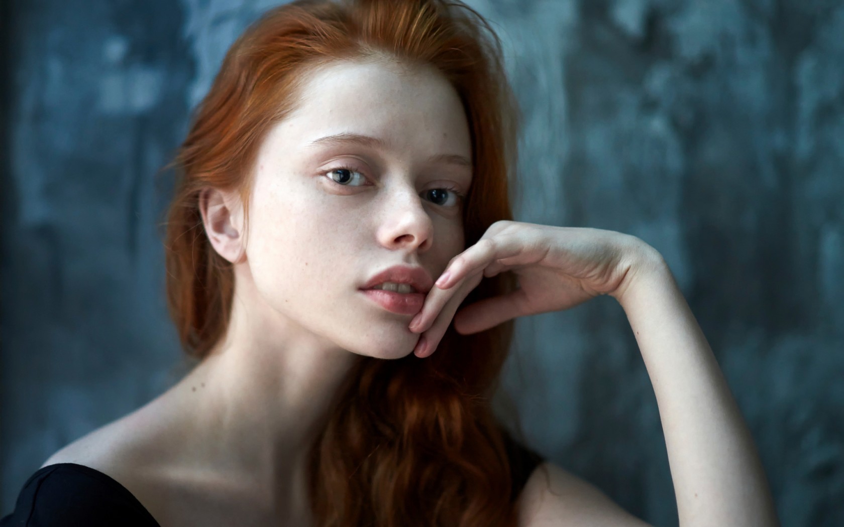 Women Face Portrait Redhead Necks Ekaterina Yasnogorodskaya 1680x1050