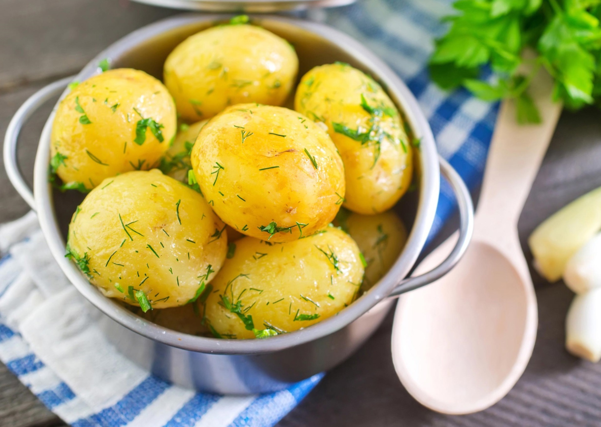 Vegetables Food Spoon Potatoes 1920x1366
