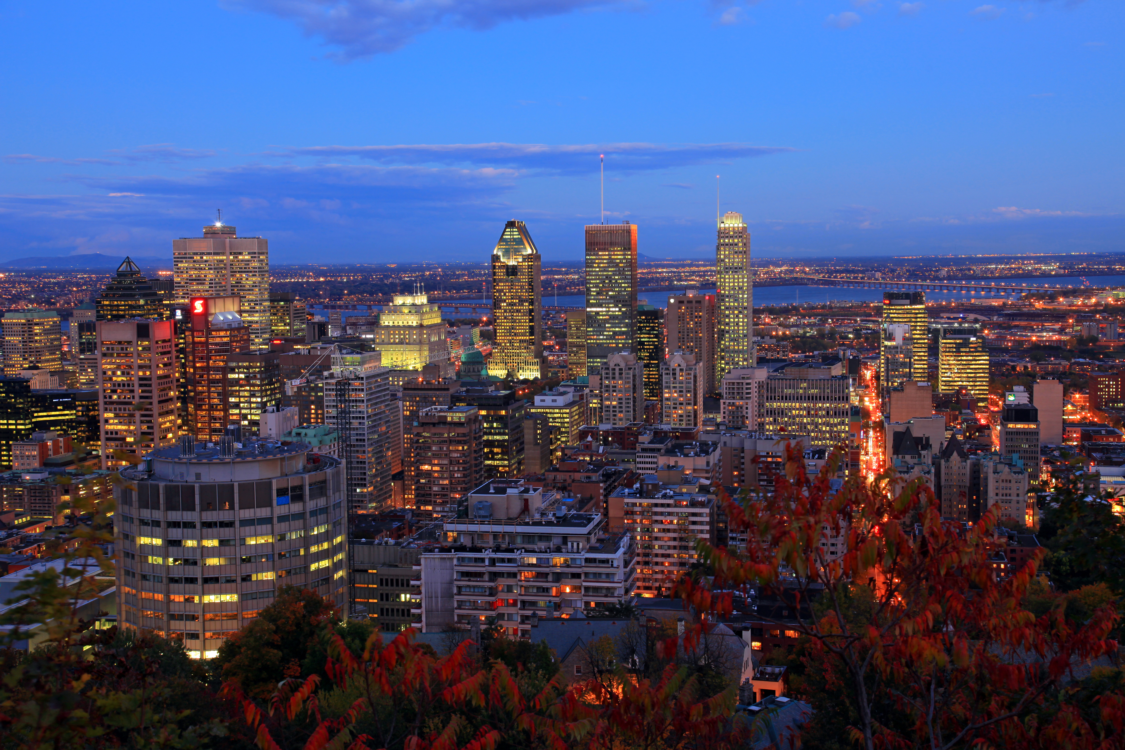 Montreal City Canada Night Building Skyscraper Cityscape 3600x2400