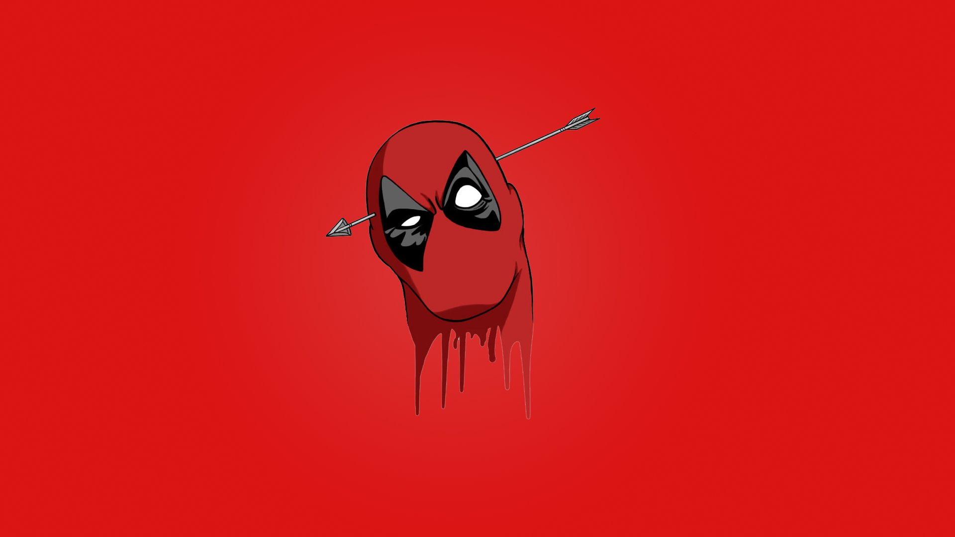 Deadpool Antiheroes Arrows Design Red Background Simple Background 1920x1080