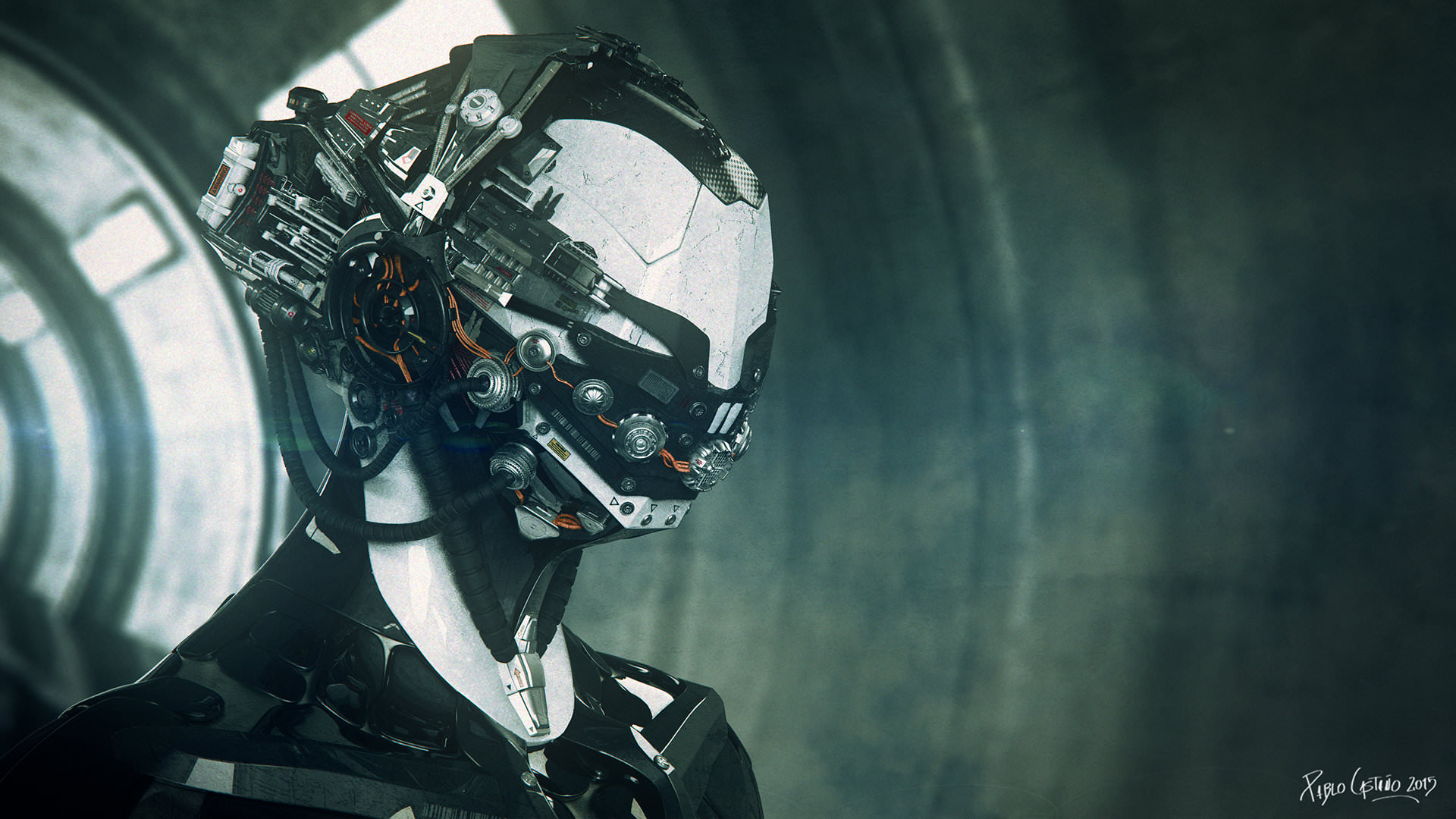 Science Fiction Robot Futuristic Digital Art 2015 Year 1920x1080
