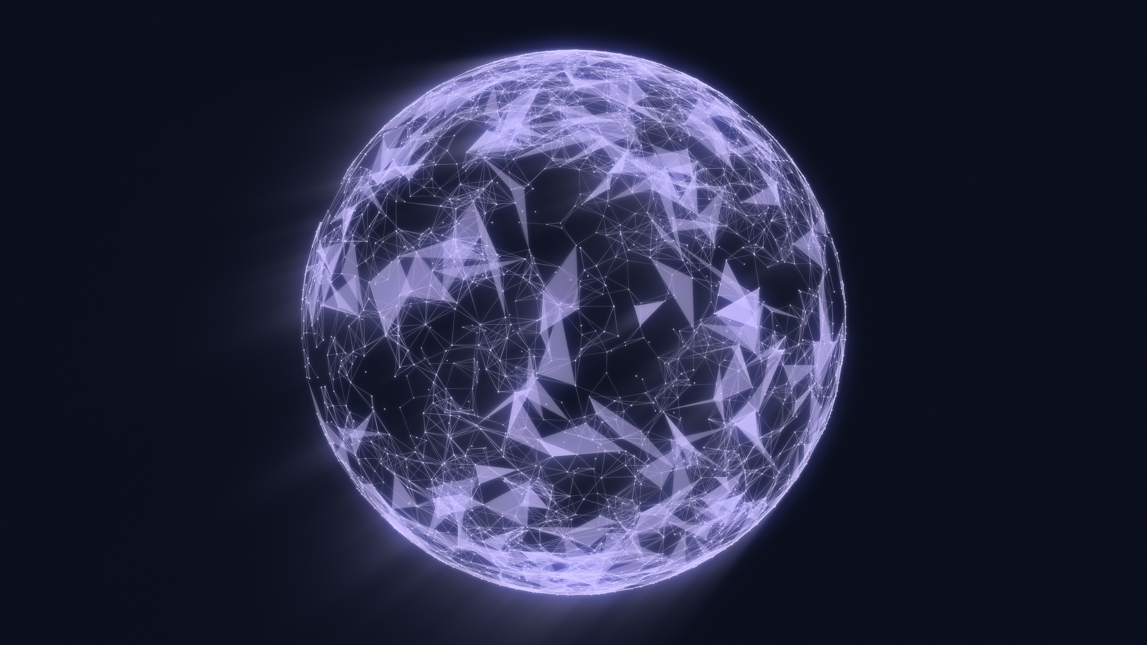 Sphere Blue Particle Lines Glowing 3840x2160