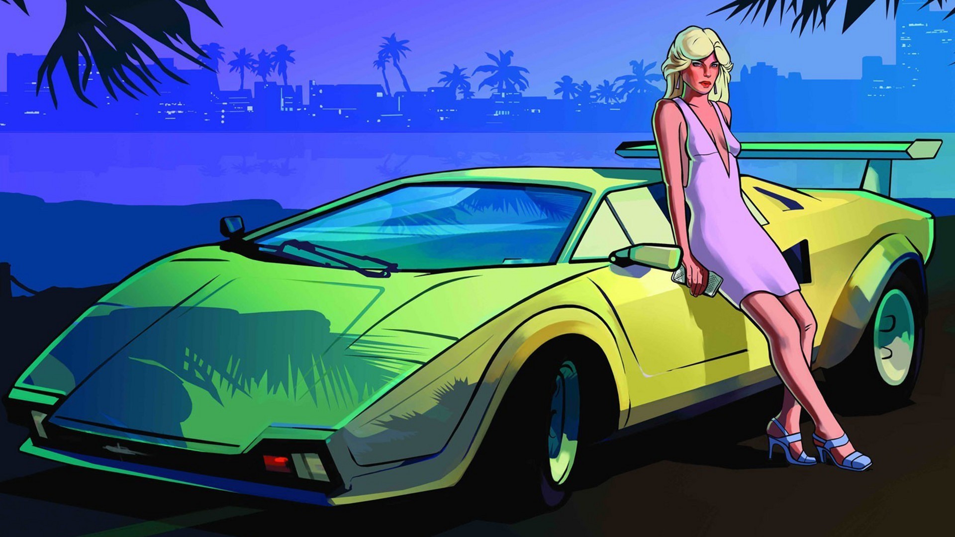 Grand Theft Auto Vice City Sports Car City Women Heels Luxury Grand Theft Auto 1920x1080