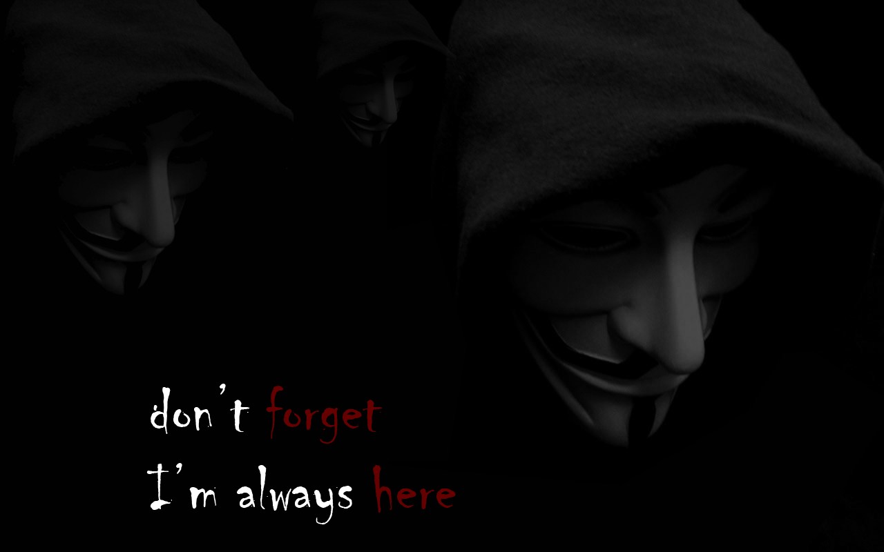 Anonymous Guy Fawkes Mask Hoods Mask Dark 1280x800