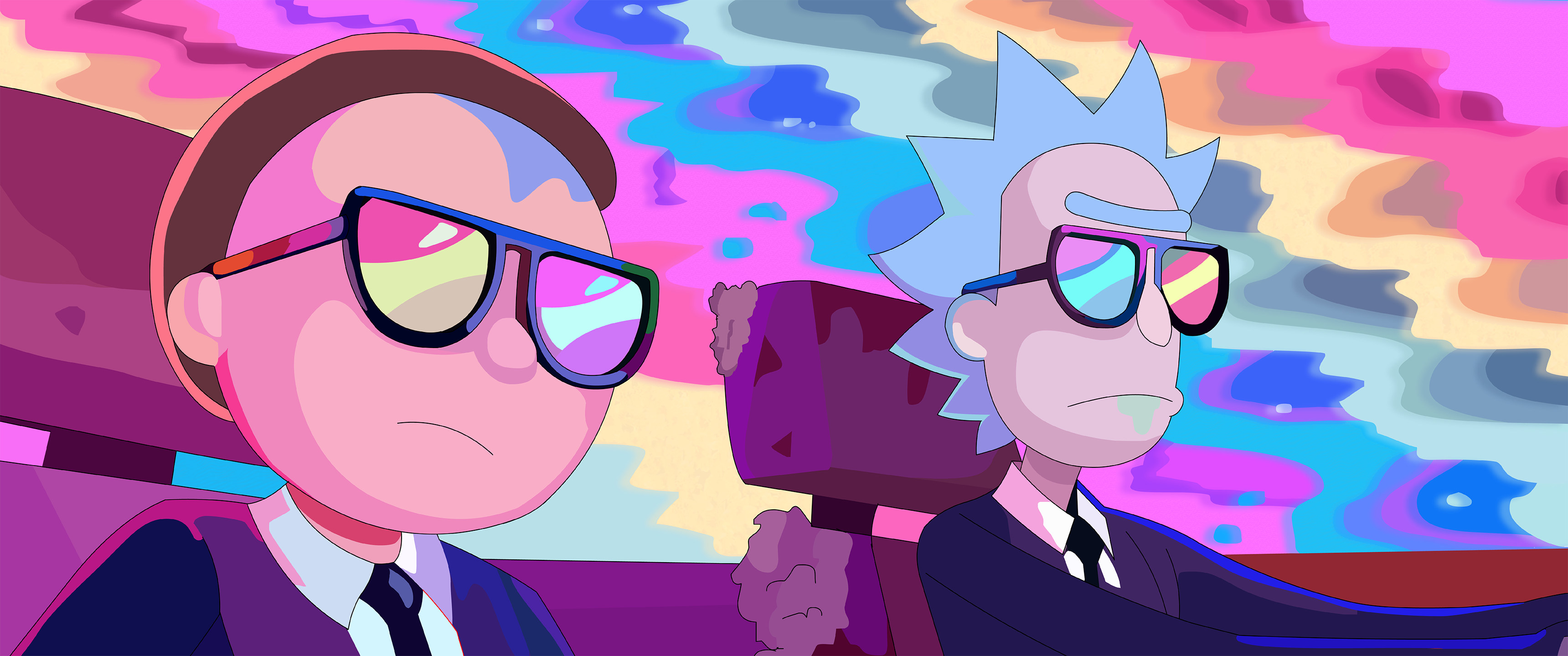 Rick And Morty Run The Jewels Vector Graphics 3440x1440