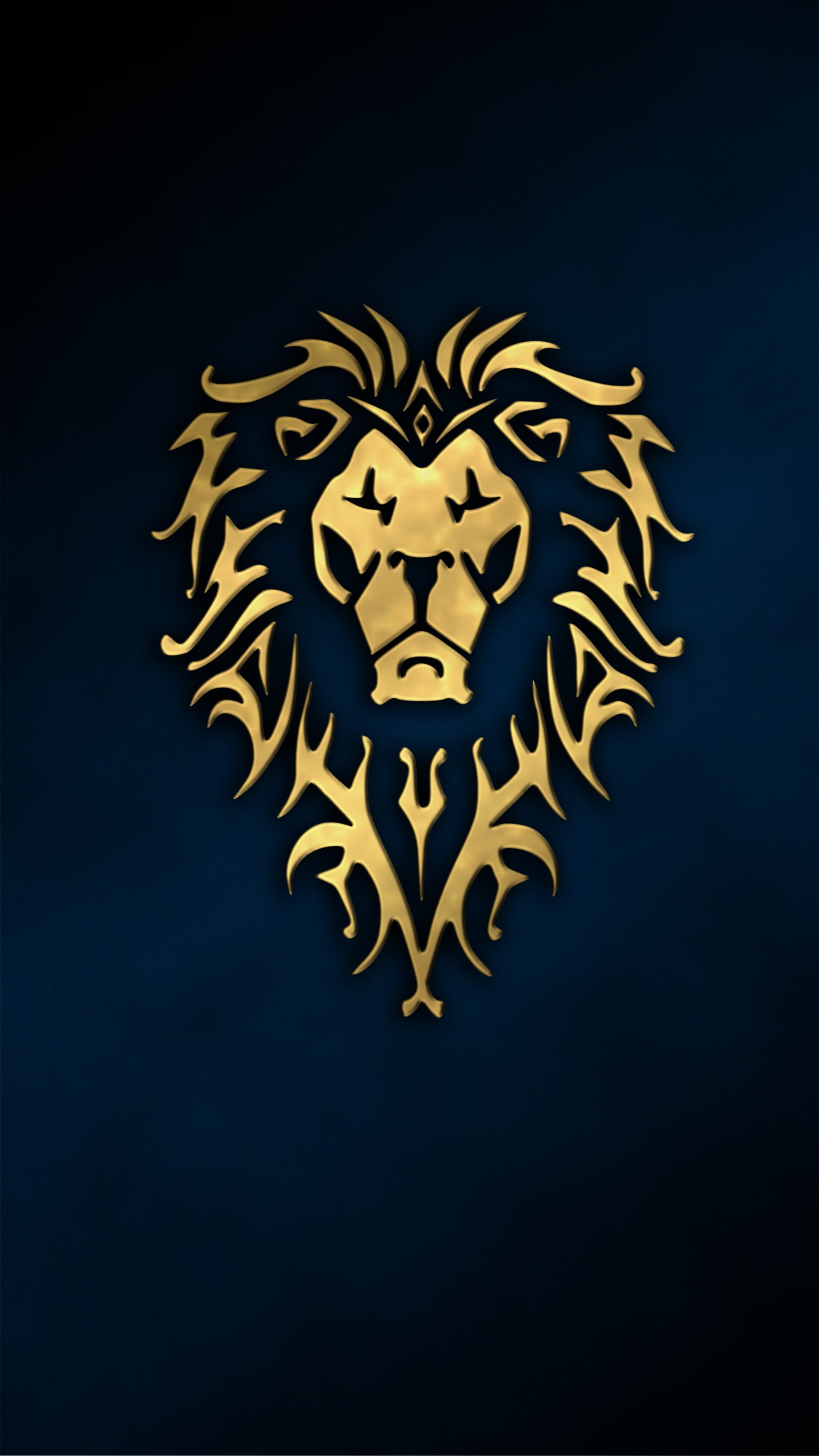 Digital Art Portrait Display Simple Background Minimalism Animals Lion Blue Background Symmetry Alli 1440x2560