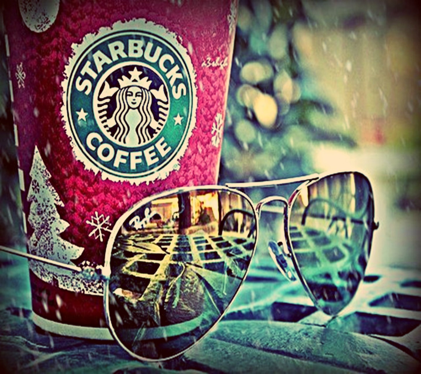Sunglasses Starbucks Colorful Blue 1440x1280