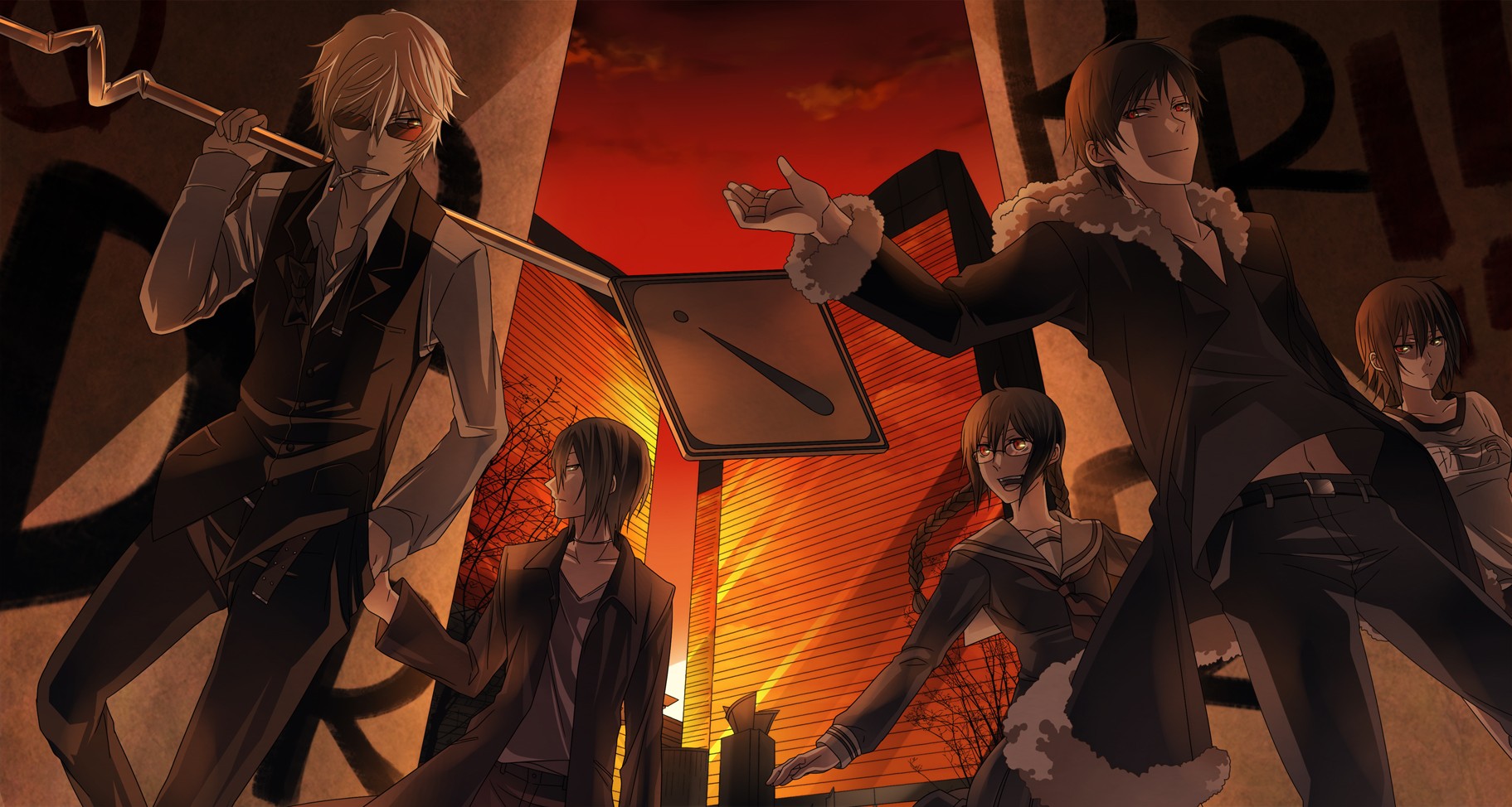 Heiwajima Kasuka Heiwajima Shizuo Orihara Izaya Orihara Kururi Orihara Mairu 1823x974