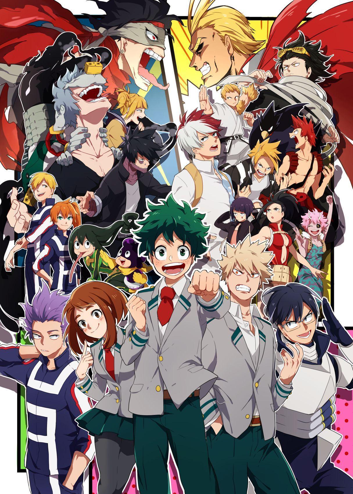 Boku No Hero Academia Anime Boys Anime Girls Green Hair Tie Open Mouth Anime Kaminari Denki 1215x1700