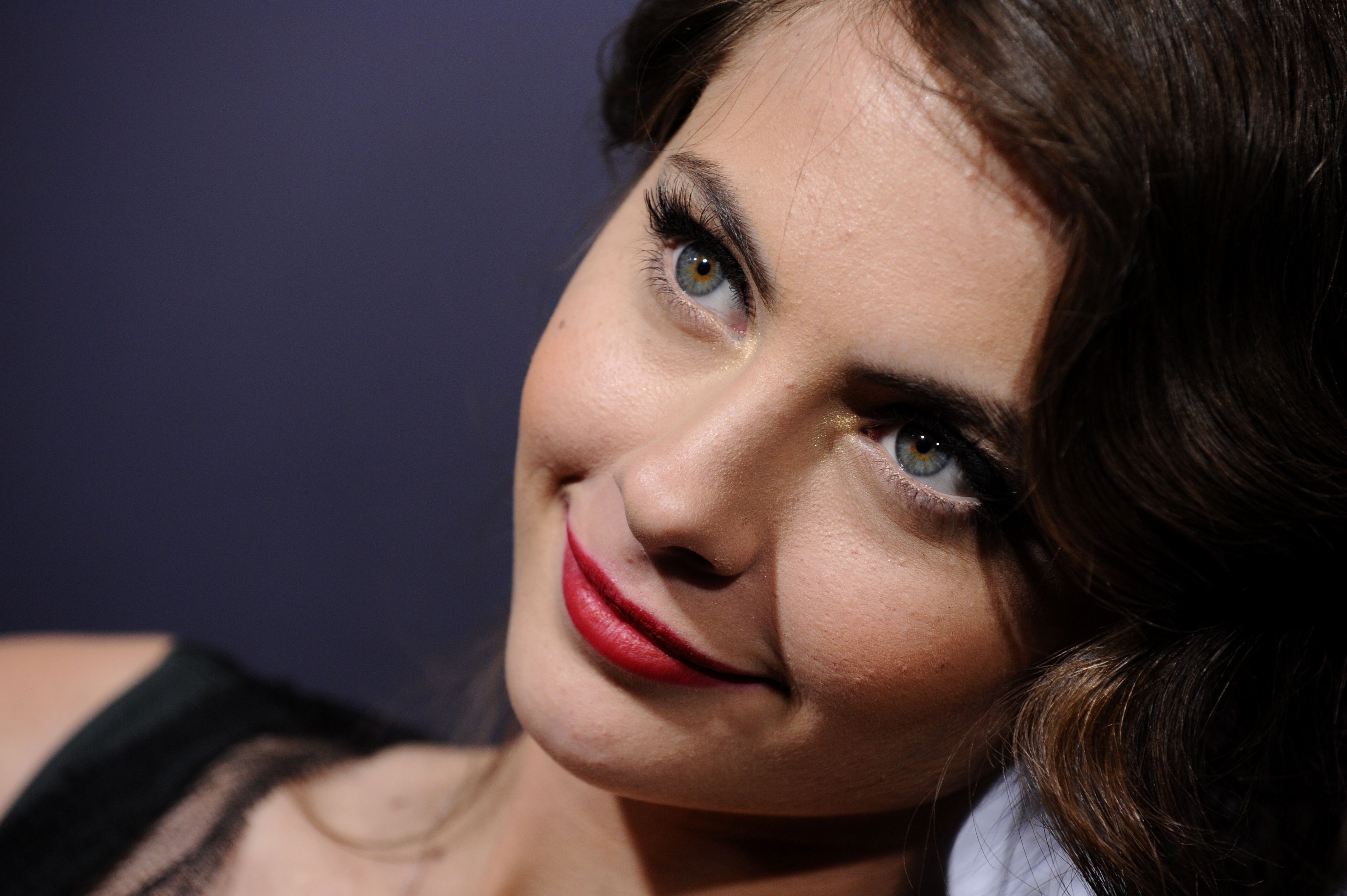 Women Brunette Smiling Actress Willa Holland Face Blue Eyes Red Lipstick 4256x2832