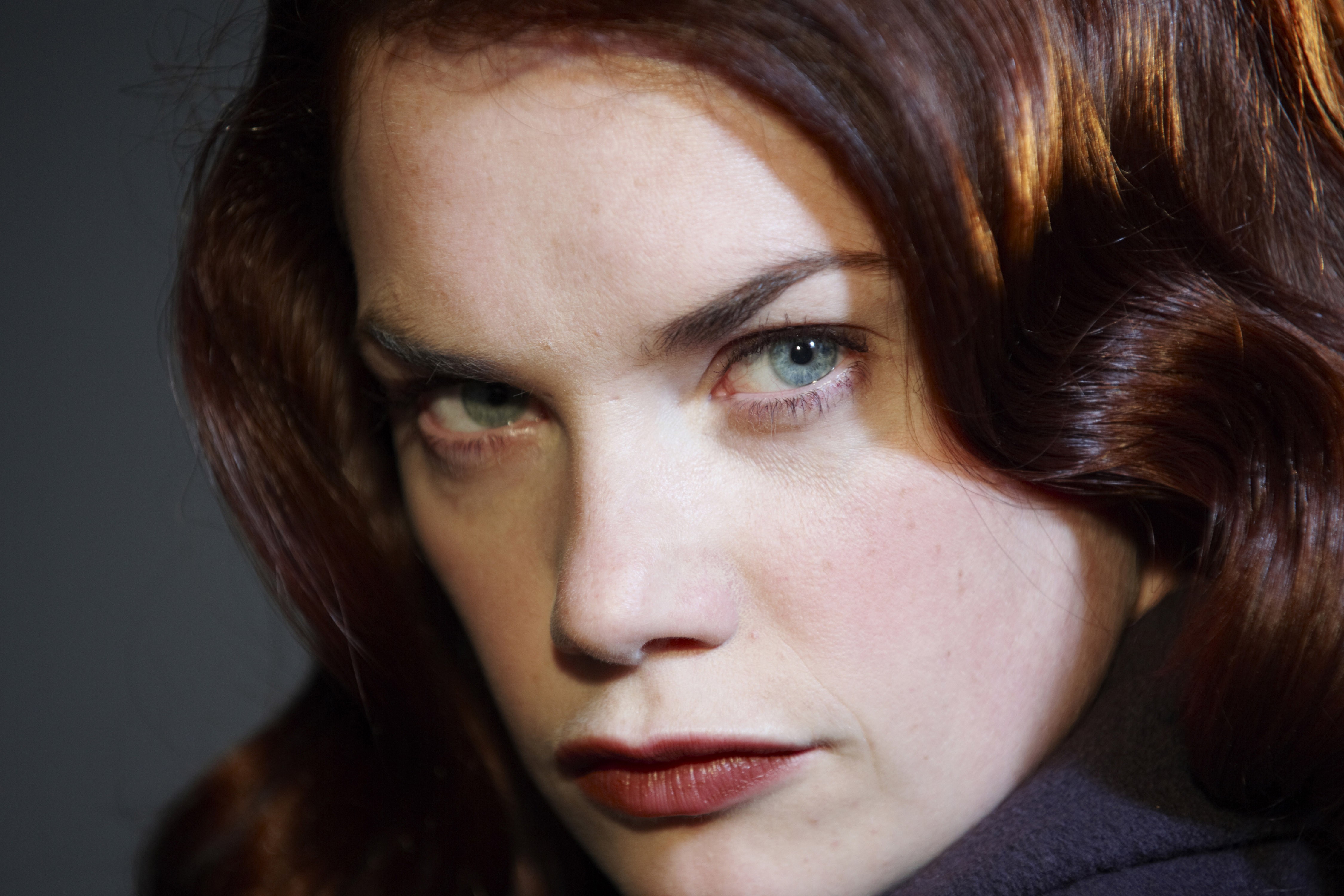 Ruth Wilson Redhead Blue Eyes Women Portrait Red Lipstick 4500x3000