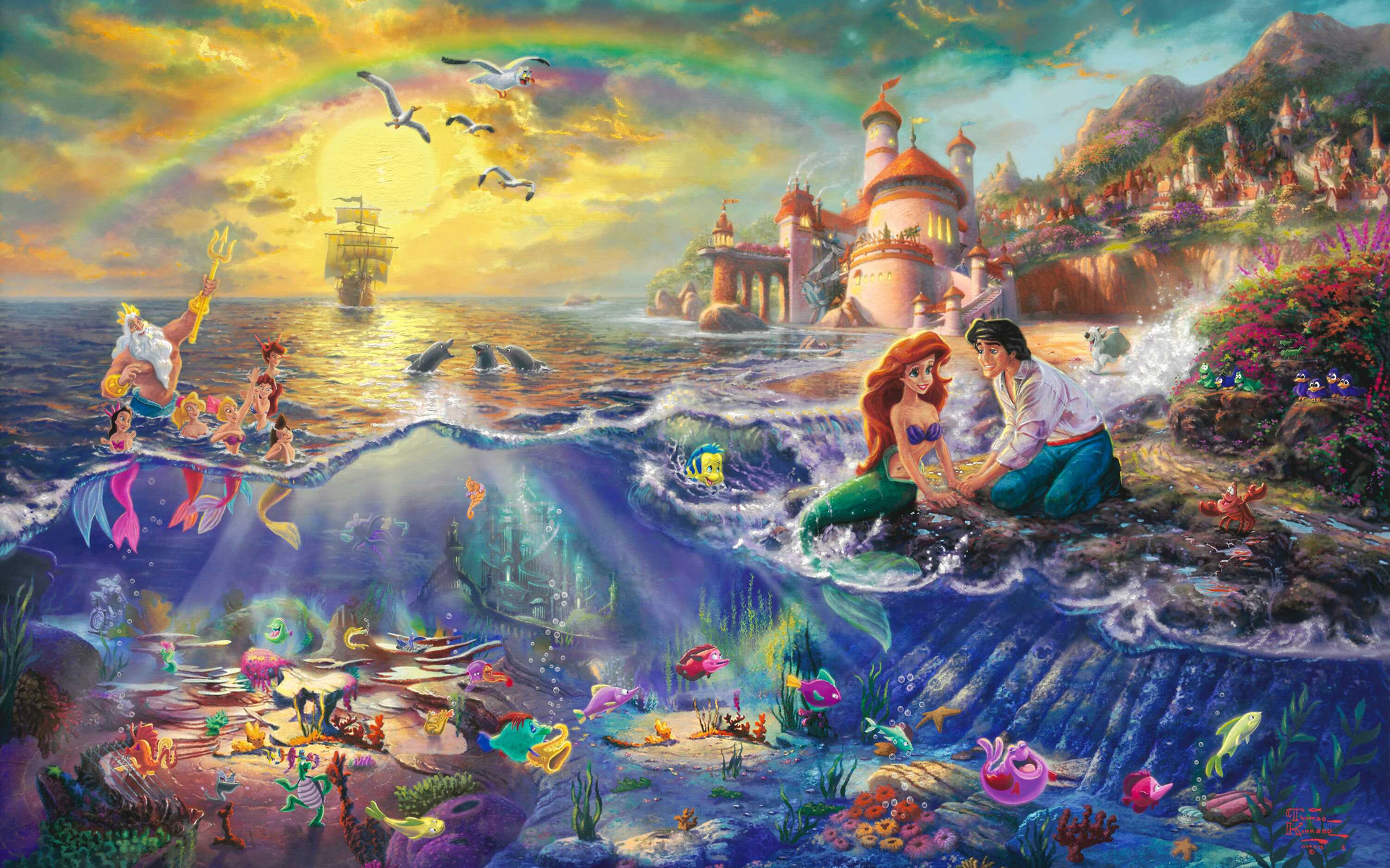 Ariel The Little Mermaid Prince Eric King Triton Mermaid Flounder The Little Mermaid Aquata The Litt 1920x1200