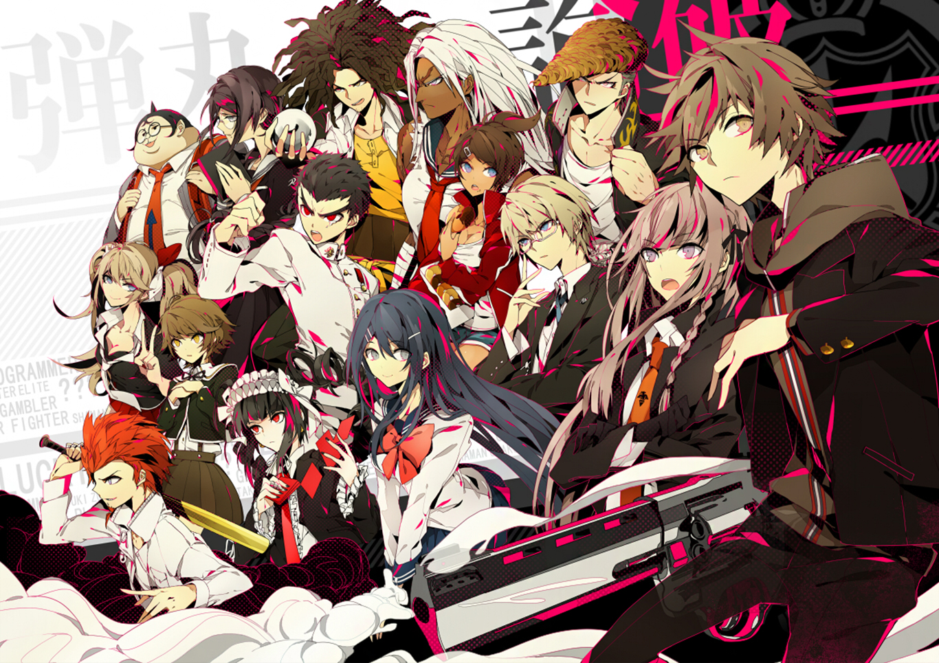 Danganronpa Yasuhiro Hagakure Aoi Asahina Mondo Wada Byakuya Togami Ky Ko Kirigiri Kiyotaka Ishimaru 1366x965