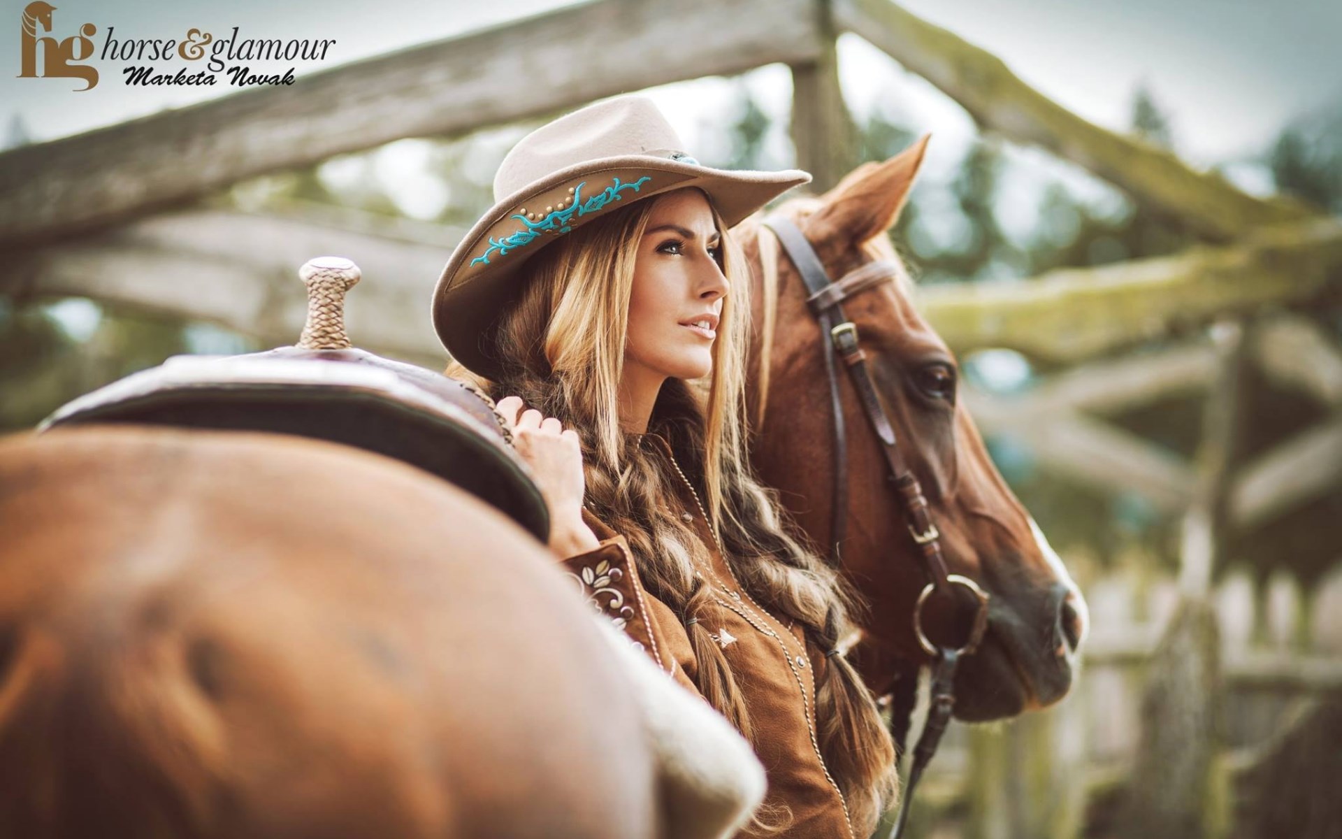 Marketa Novak Hat Animals Horse Women Women Outdoors Model 500px Women With Horse Cowboy Hats Cowgir 1920x1200
