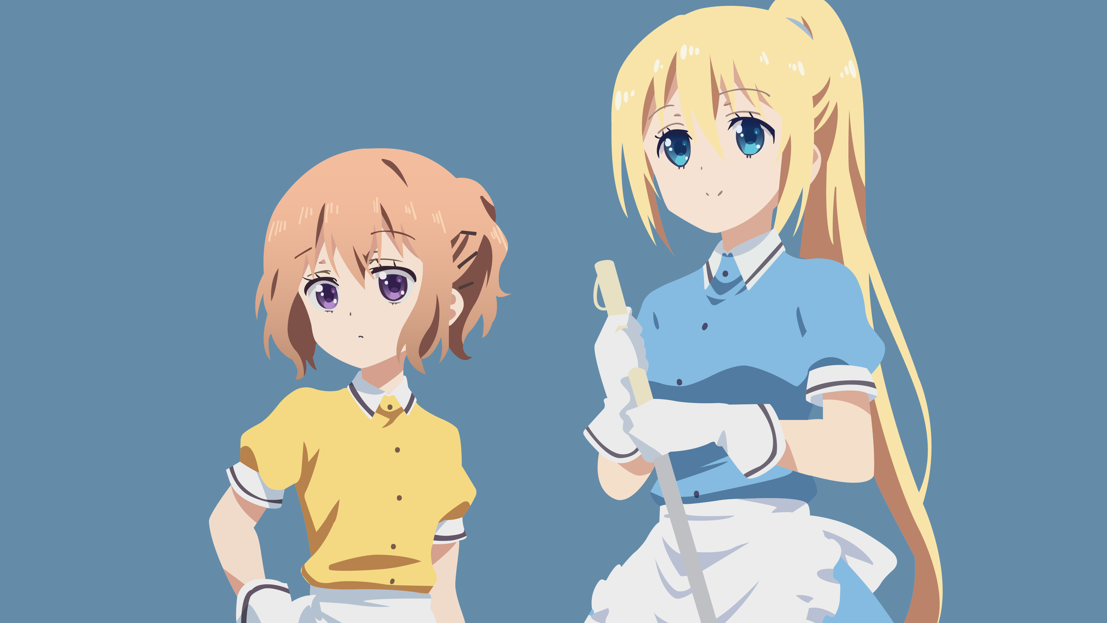 Blend S Hoshikawa Mafuyu Hinata Kaho Minimalism Simple Background Anime Girls 3840x2160