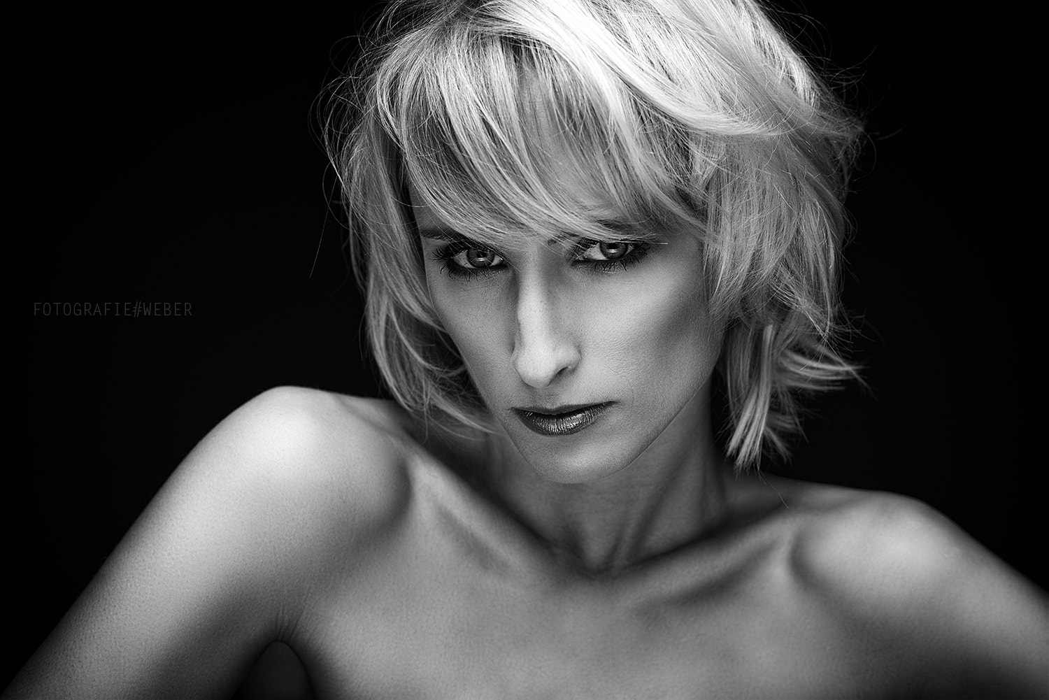 Monochrome Portrait Bare Shoulders Face 500px Women Model Marcus Weber 1500x1001