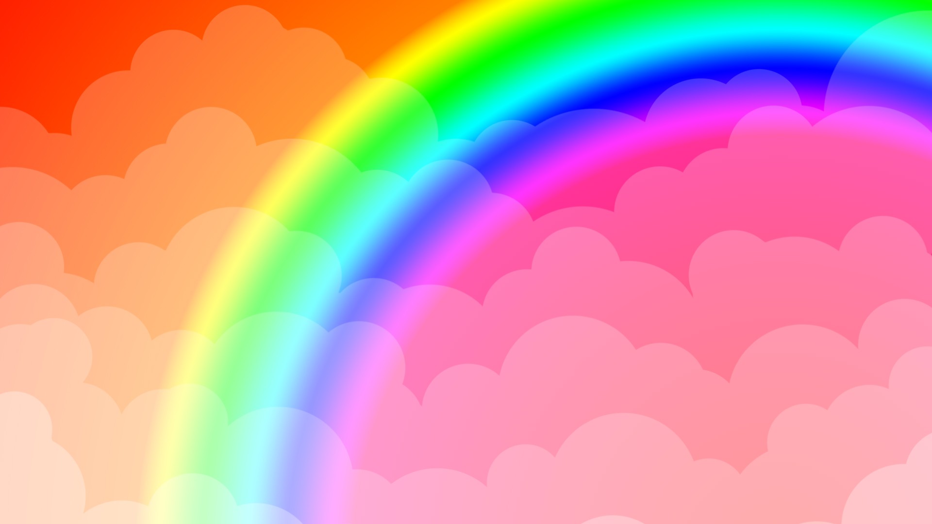 Abstract Rainbows Colorful Clouds Digital Art 1920x1080